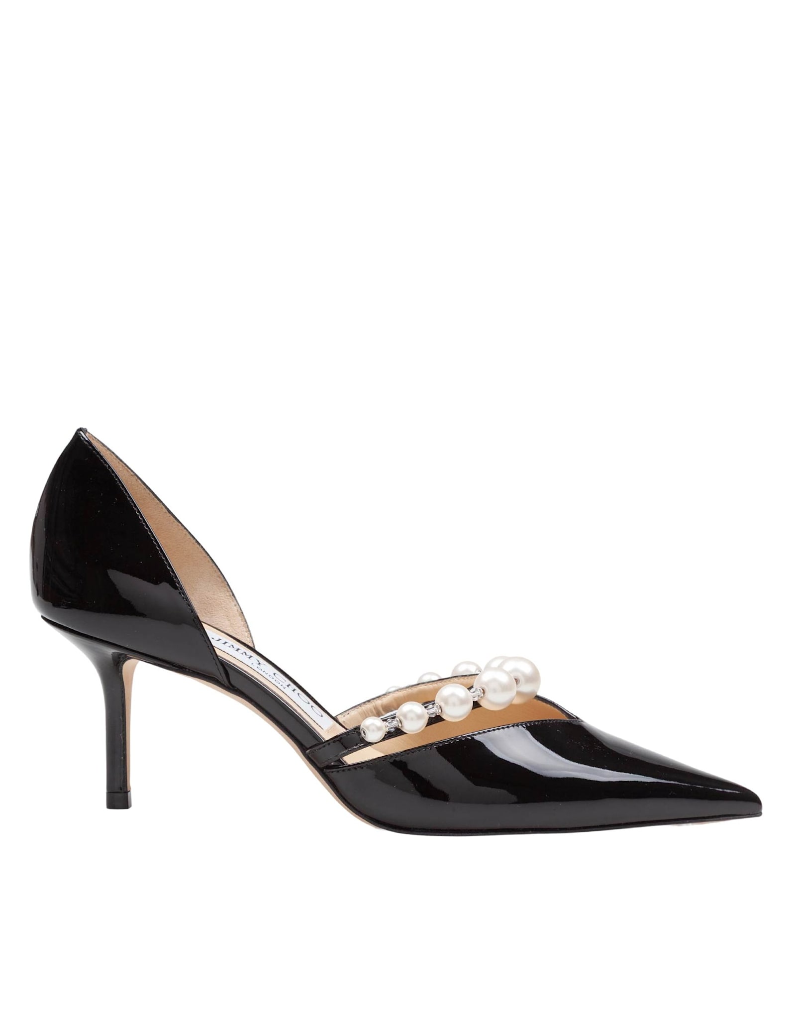 Jimmy Choo Aurelie 65 Patent Leather Pumps With Applied Pearls In Black