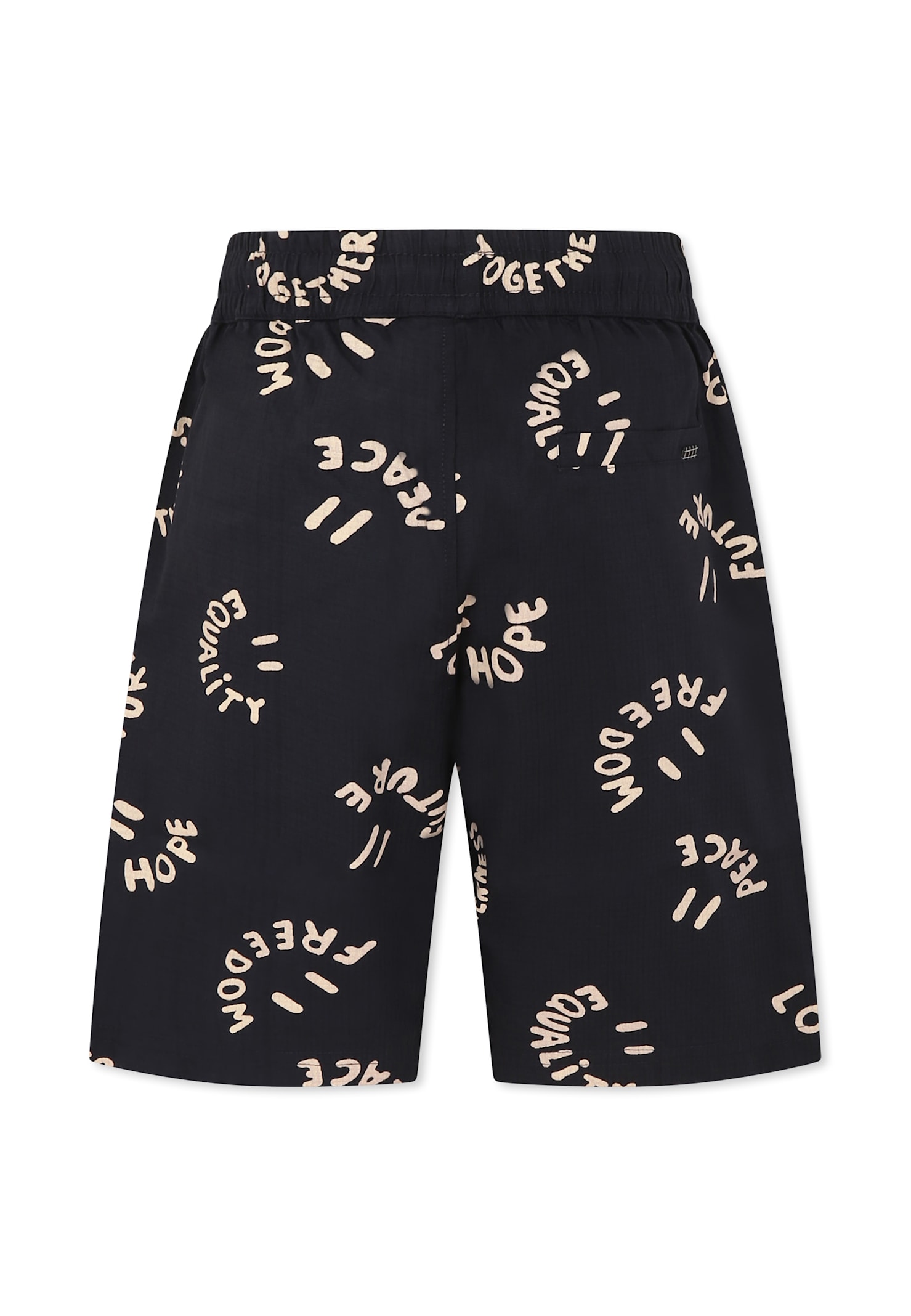 Molo Blue Shorts For Boy With Smiley In Blue