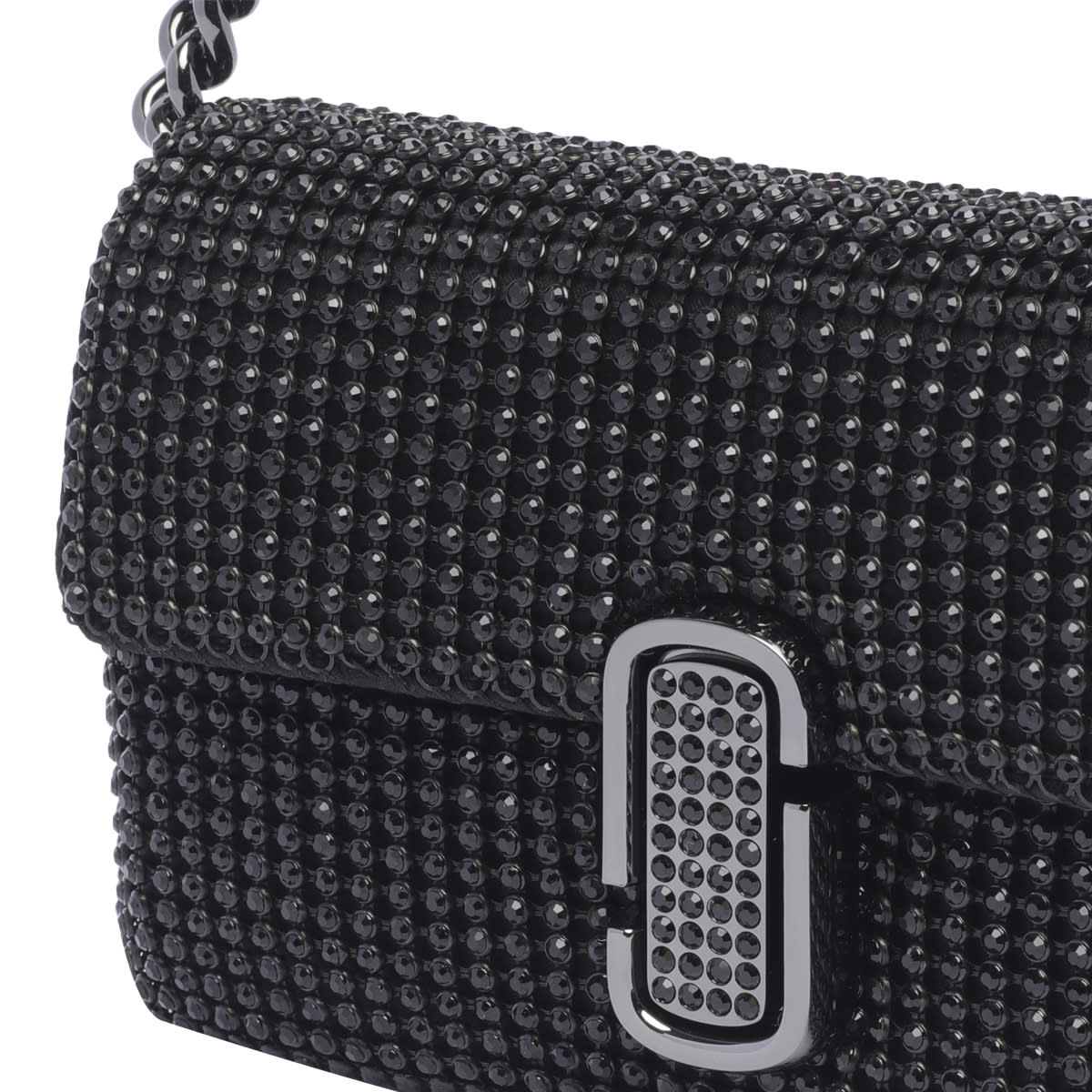 Shop Marc Jacobs The Rhinestone J Marc Mini Shoulder Bag In Black