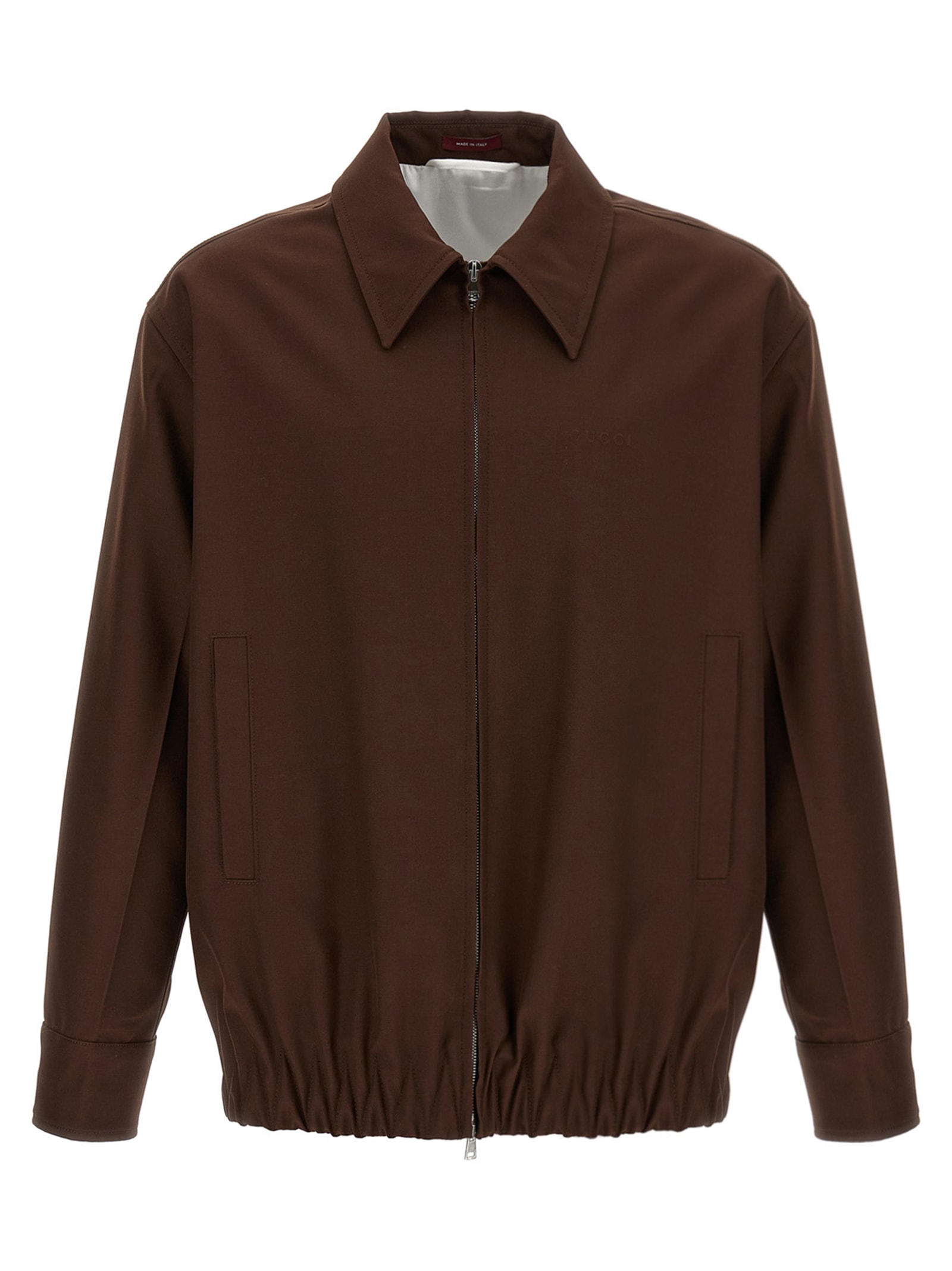 Gucci Wool Bomber-style Jacket In Brown