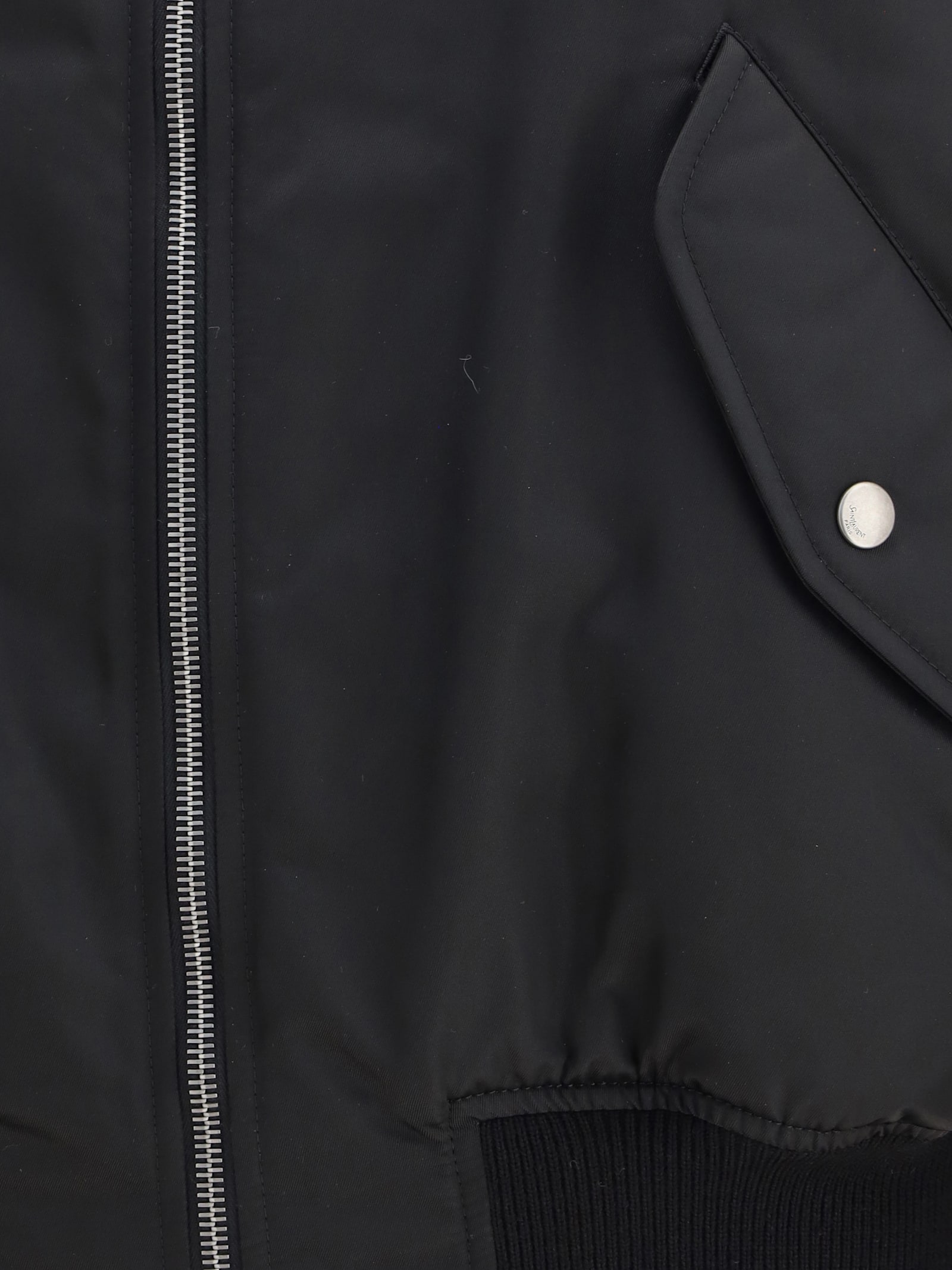 Saint Laurent Bomber Jacket In Water-repellent Nylon Serge In Black
