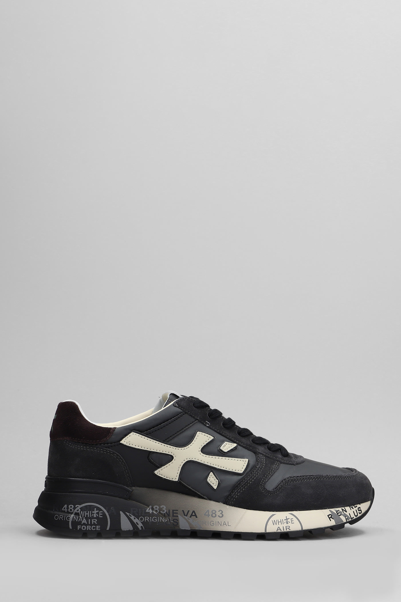 Shop Premiata Mick Sneakers In Grey Suede And Fabric