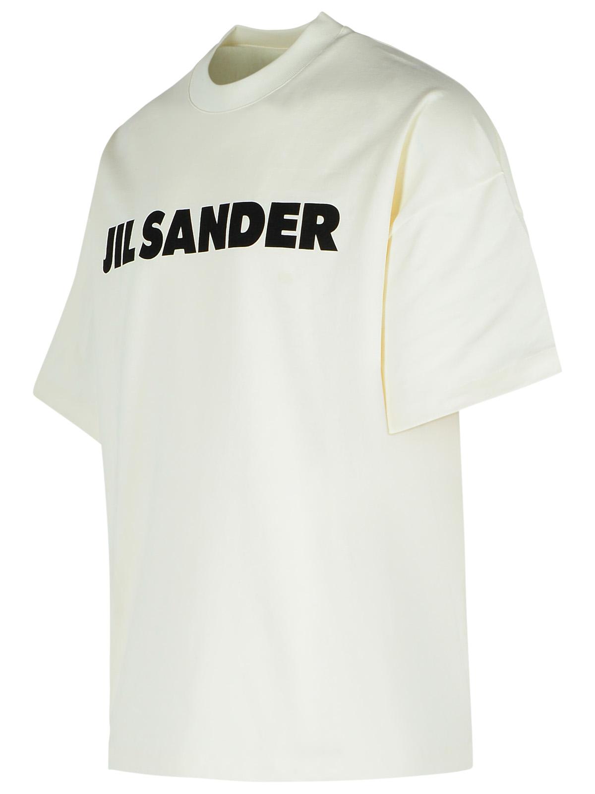 Jil Sander Logo T-shirt By . The Brand Presents A Minimalist Style That Is Appreciated Wor In Ivory