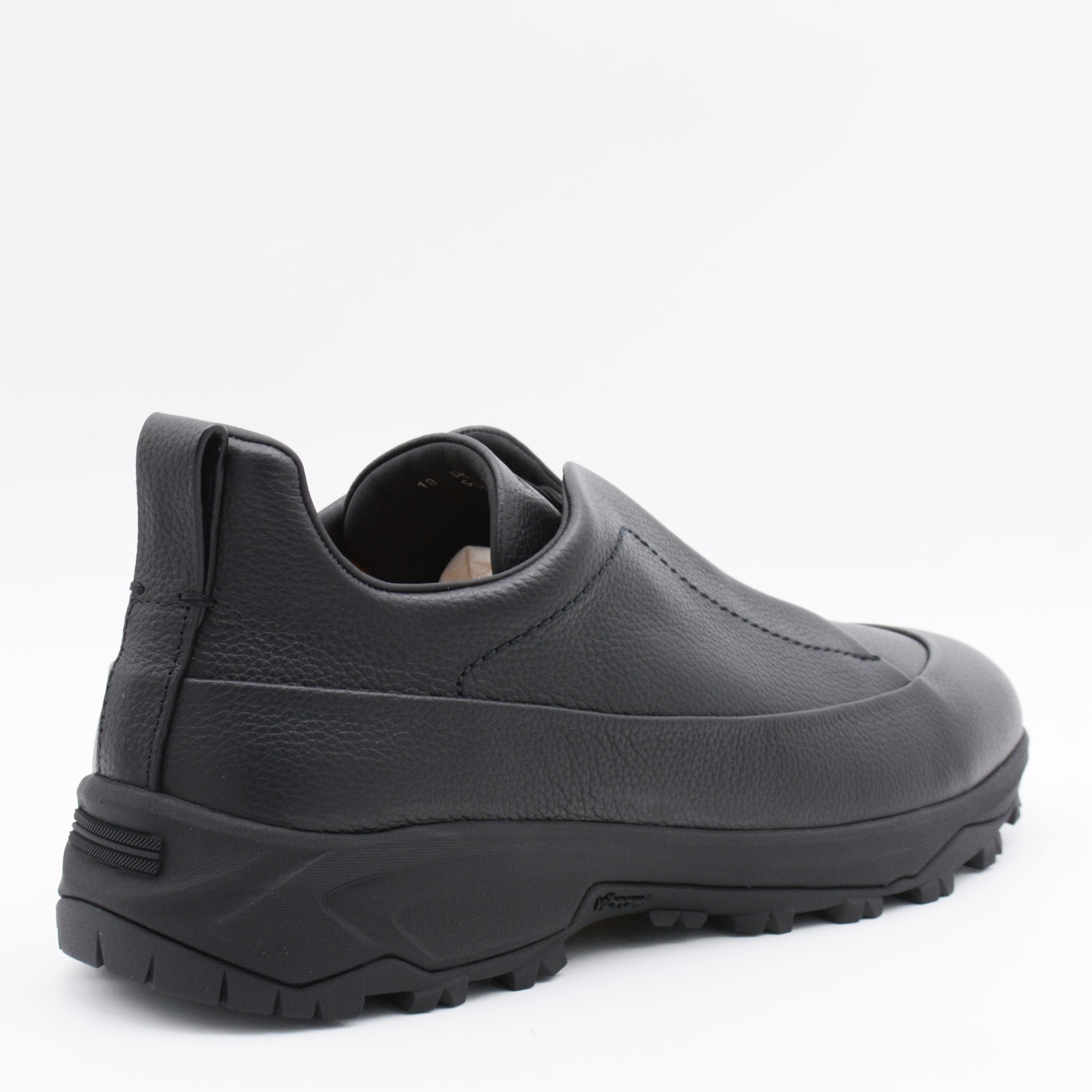 Zegna Monte Sneakers With Triple Stitching Design In Black