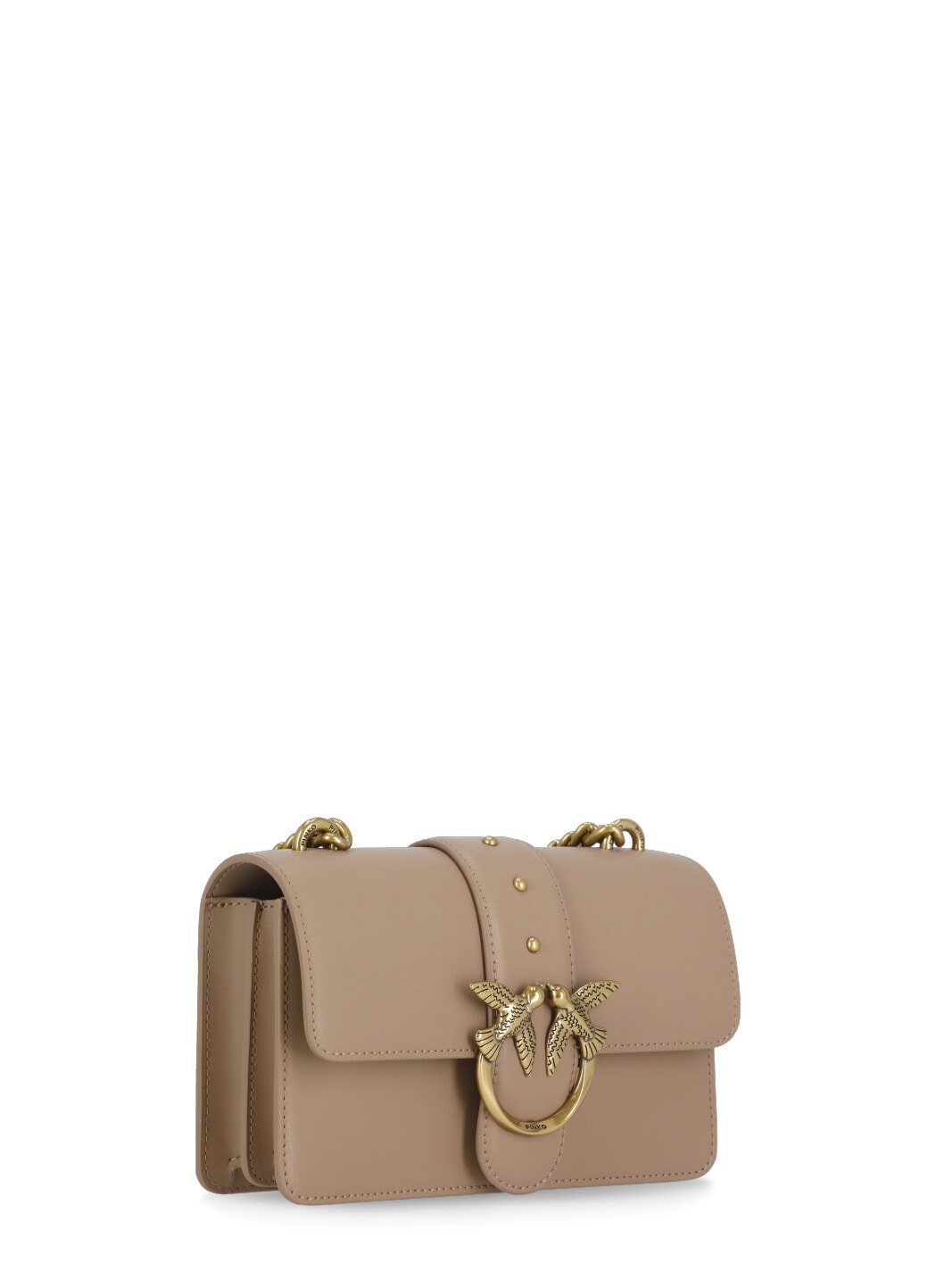 Pinko Love One Mini Shoulder Bag In Beige
