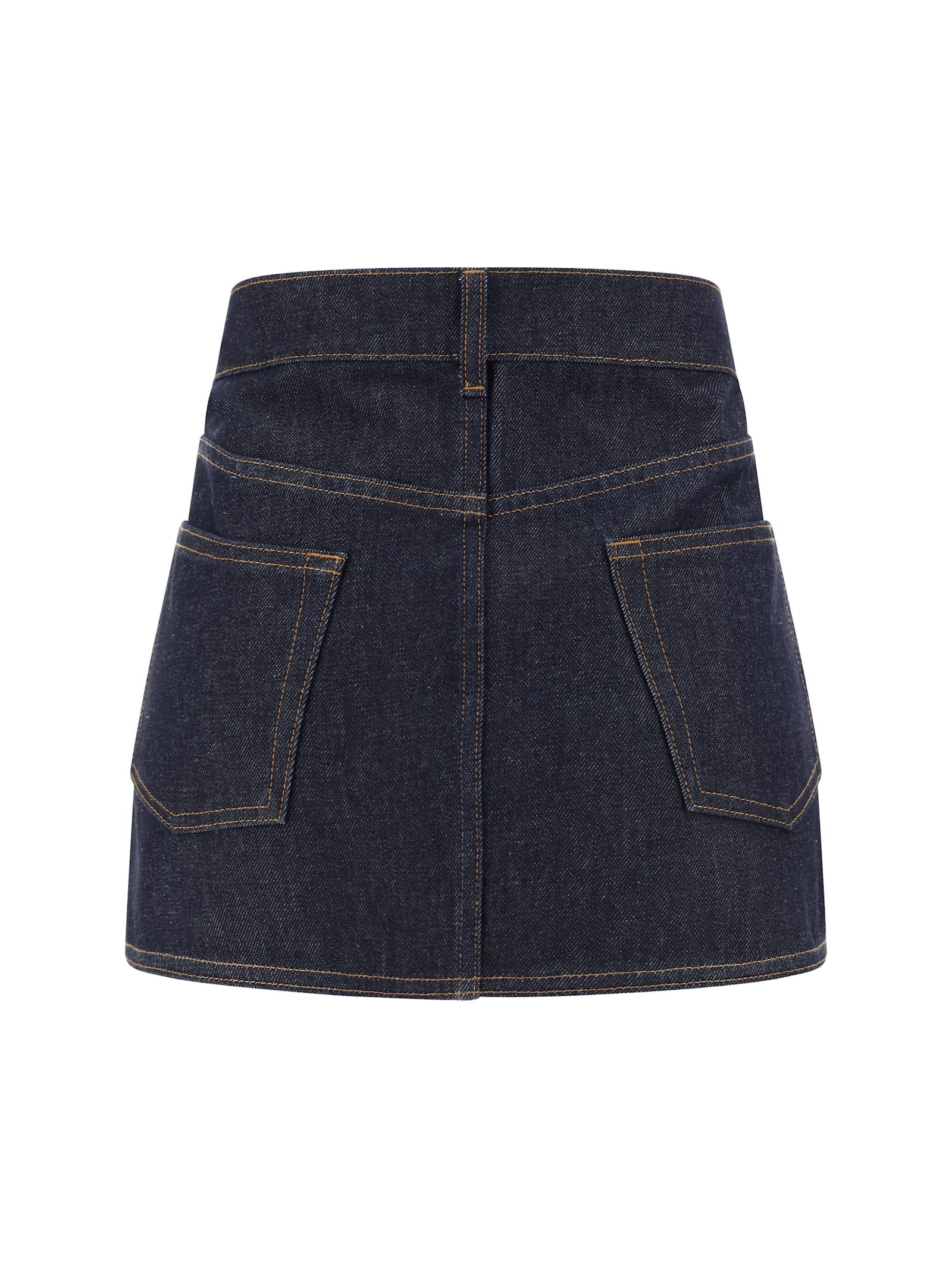 Shop Coperni Denim Mini Skirt In Blue Raw