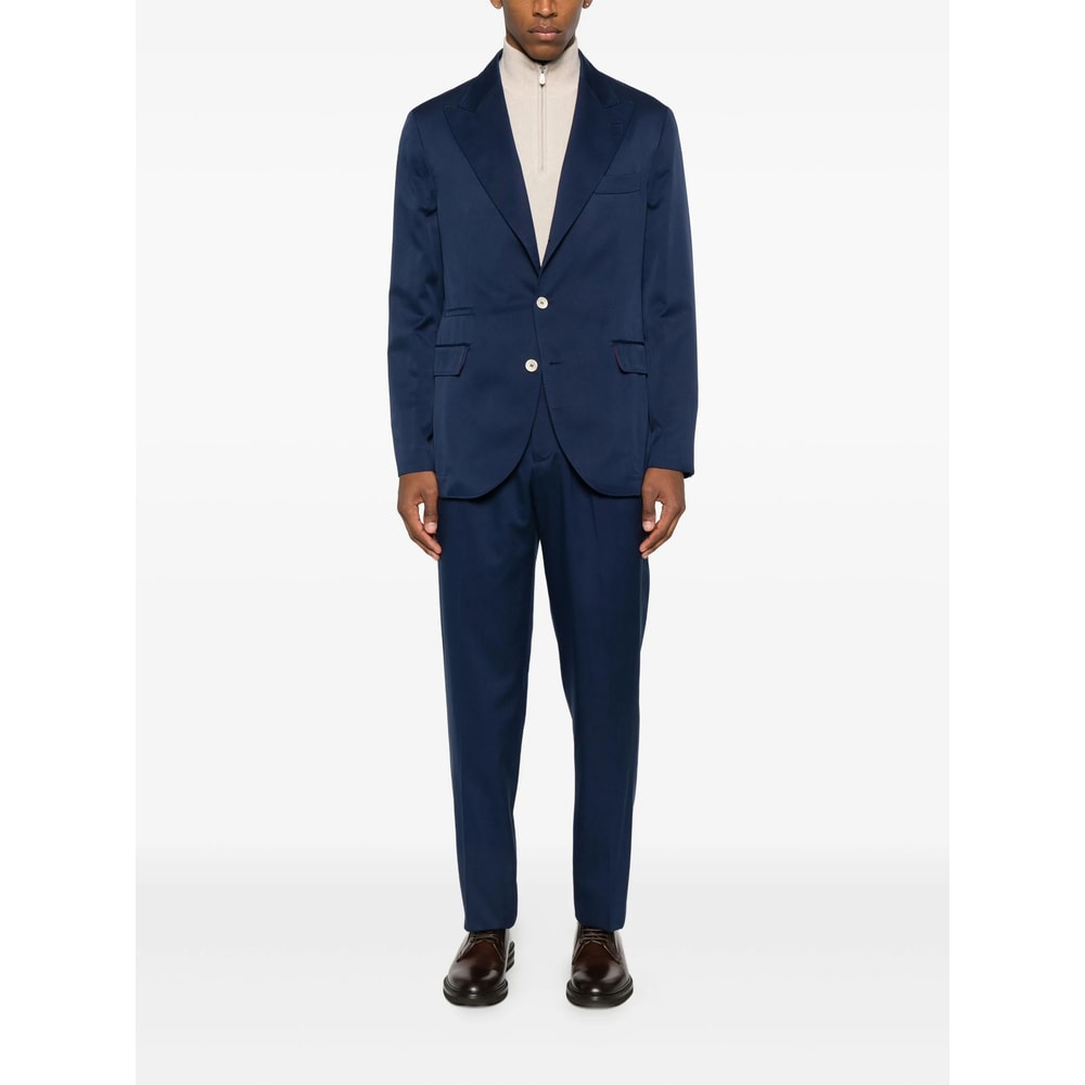 Brunello Cucinelli Wool Single-breasted Suit In Blue