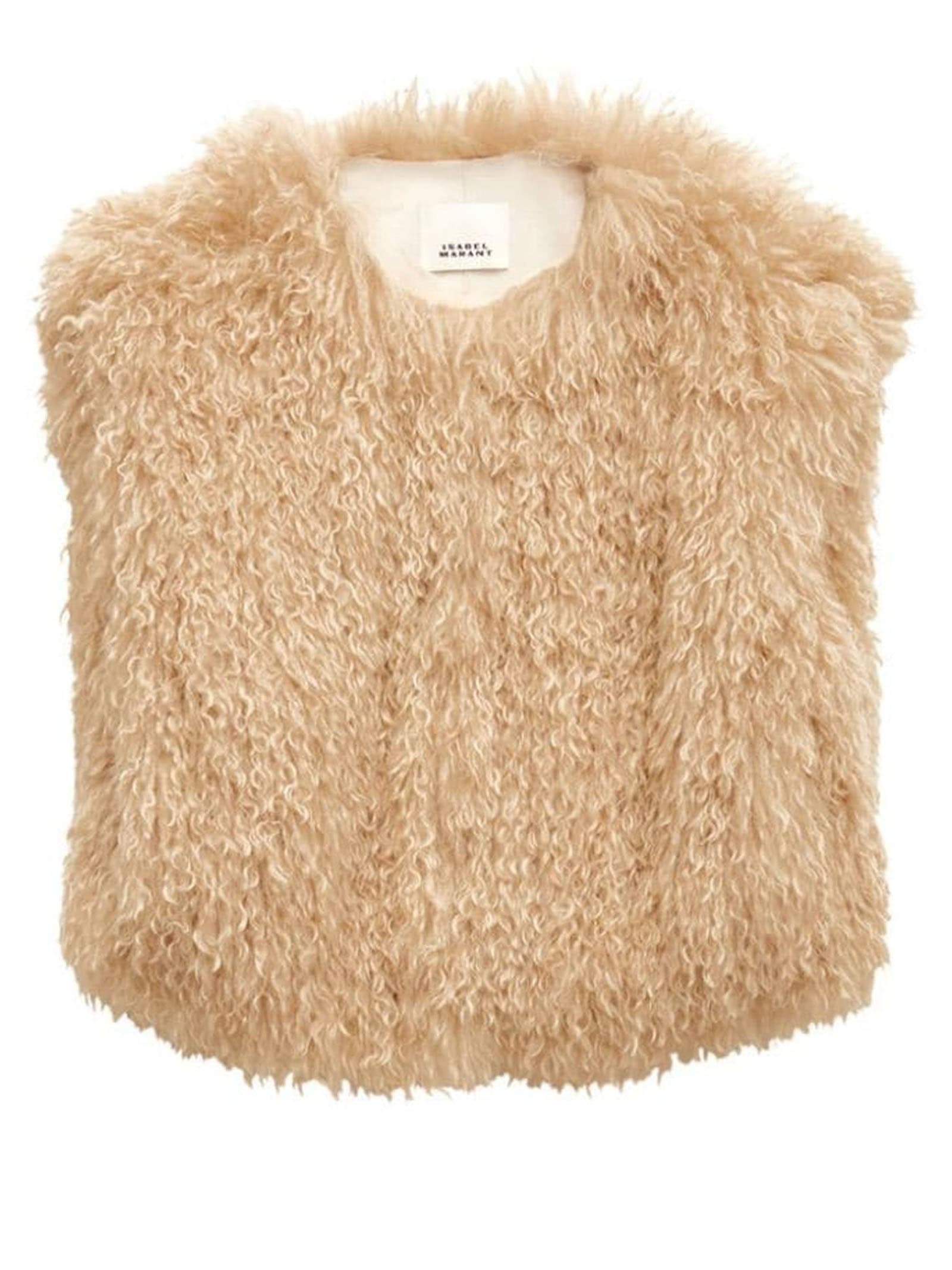 Shop Isabel Marant Florane Fleece Vest In Beige