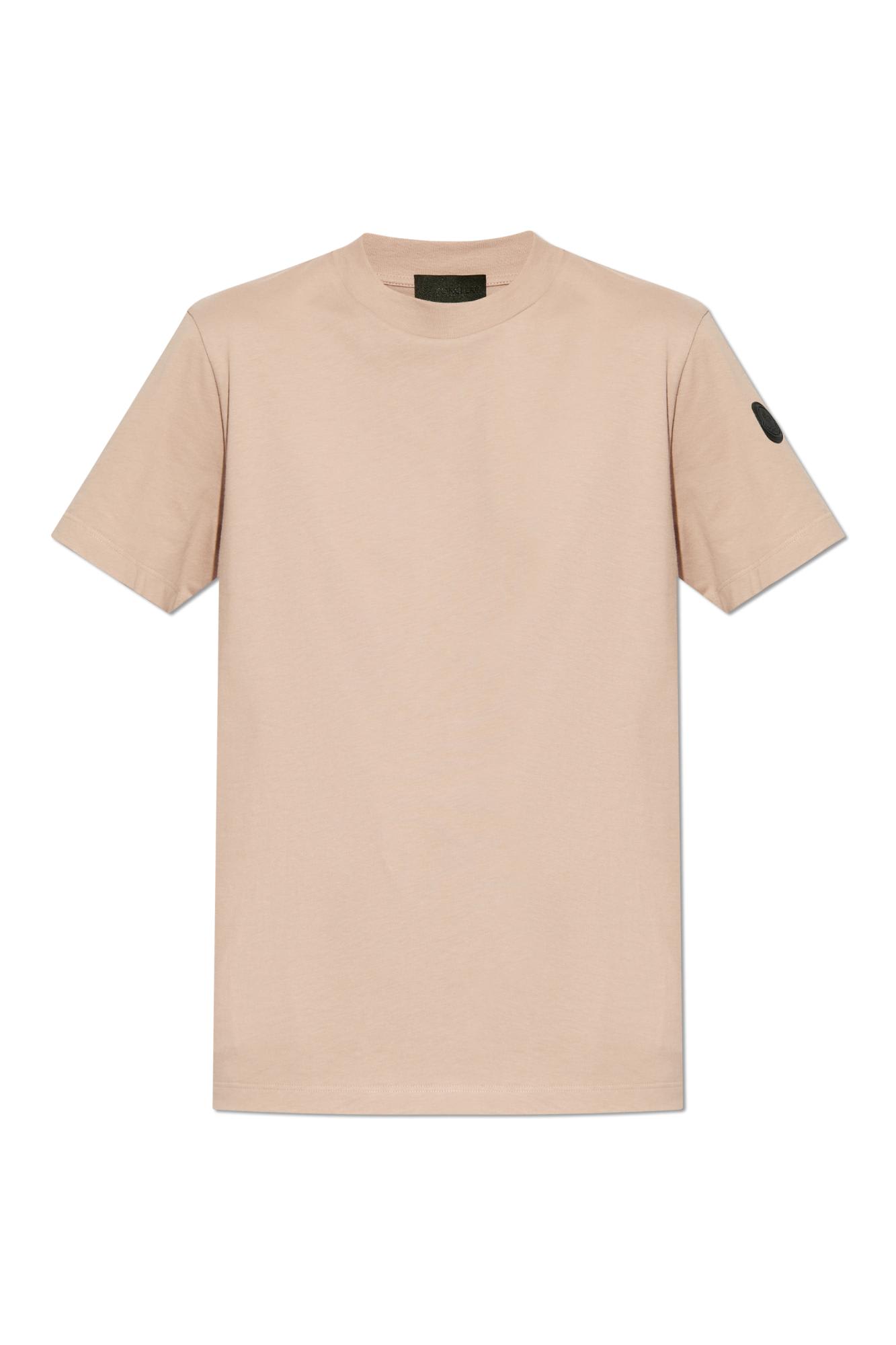 Shop Moncler T-shirt With Pleated Back In Pink