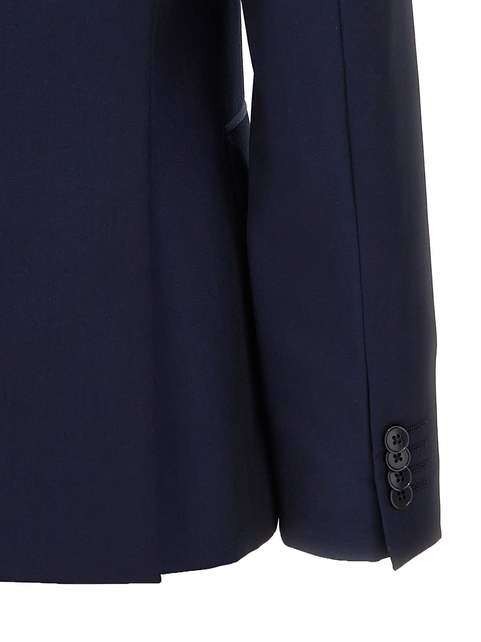 Zegna Tailored Single-breasted Blazer In Wool And Mohair Blend In Blue