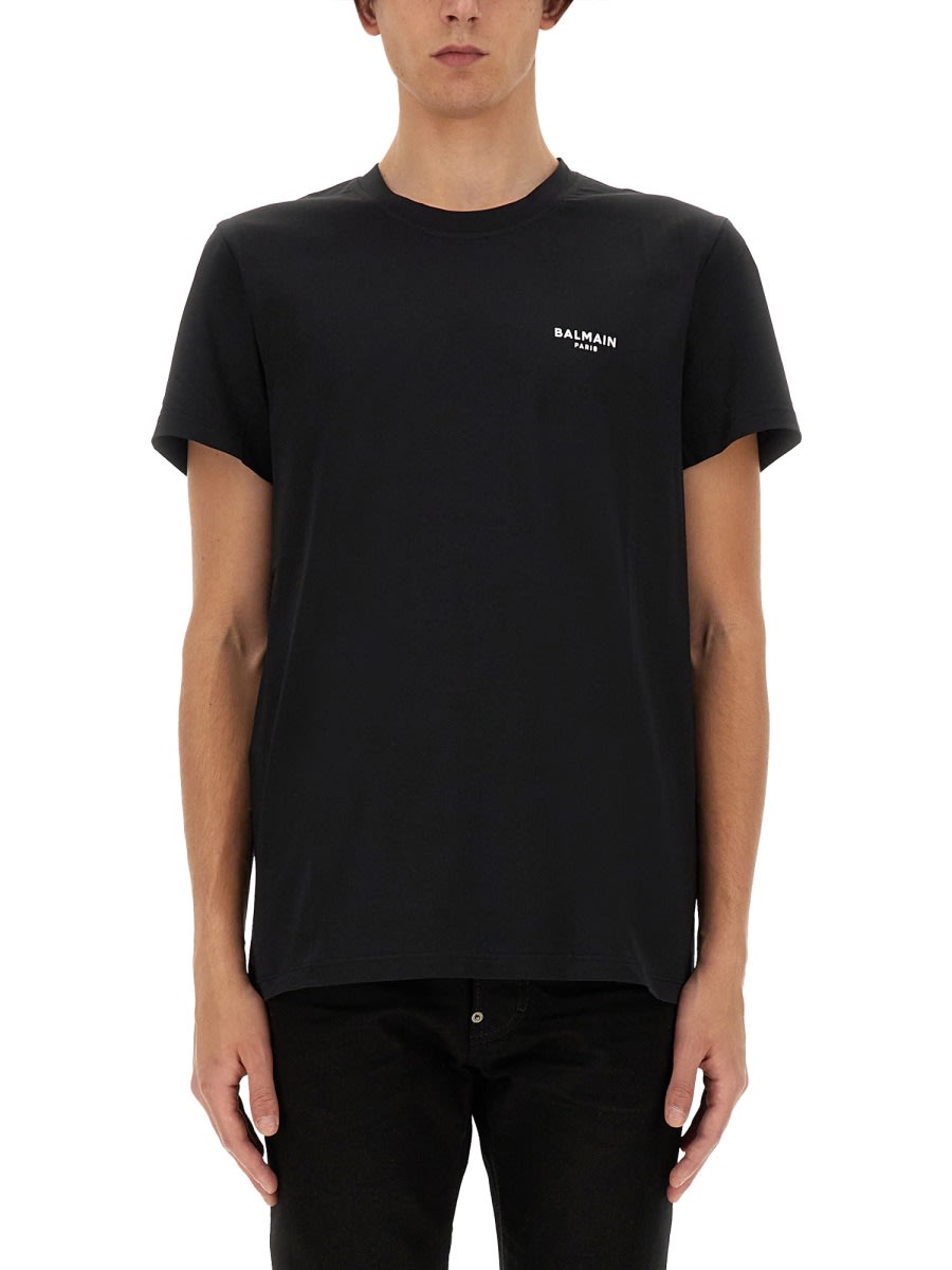 Shop Balmain T-shirt With Logo In Black