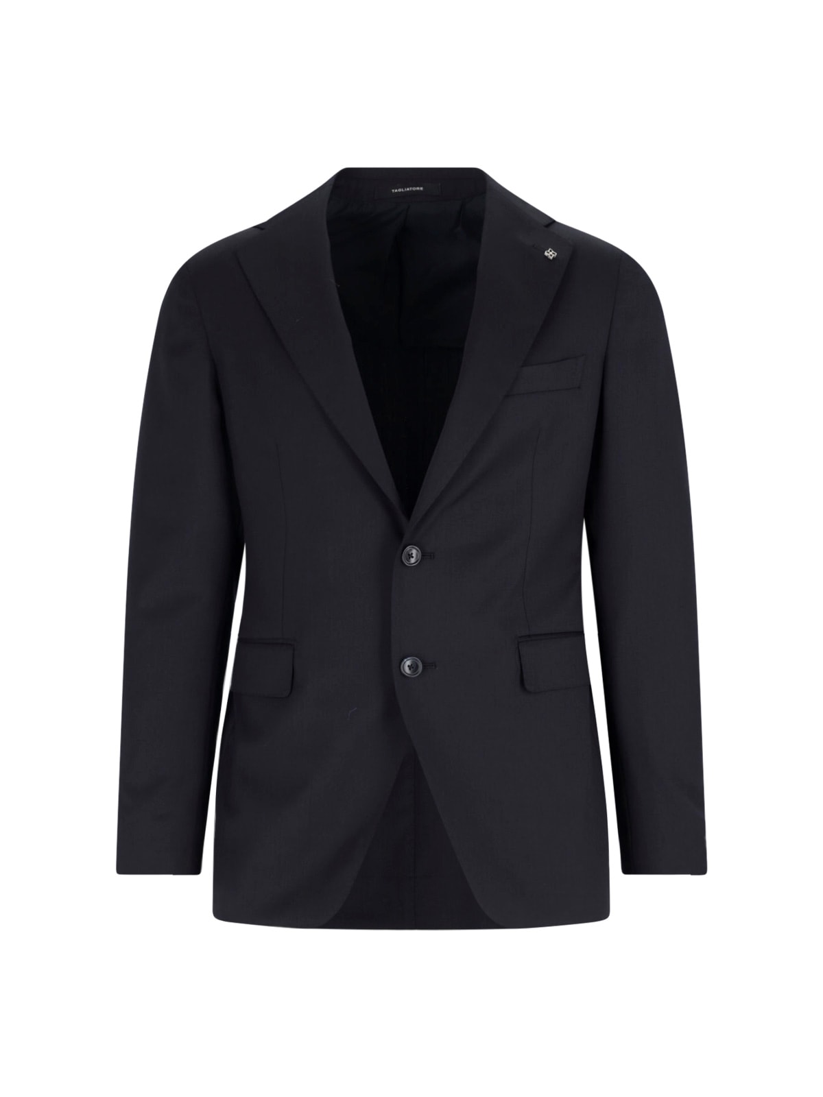 Tagliatore Double-breasted Tailored Suit With Classic Navy Blazer In Black
