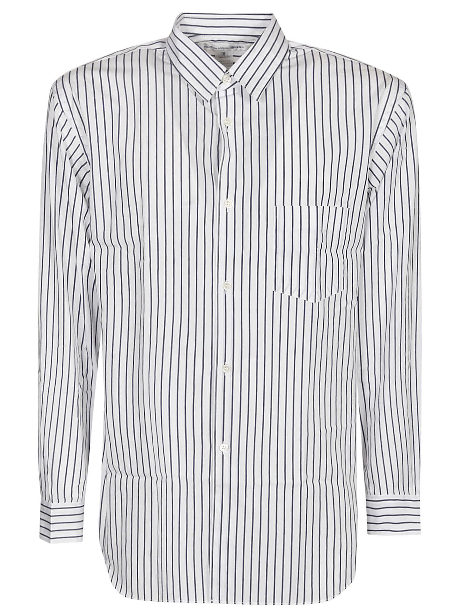 Shop Comme Des Garçons Patched Pocket Striped Shirt In .