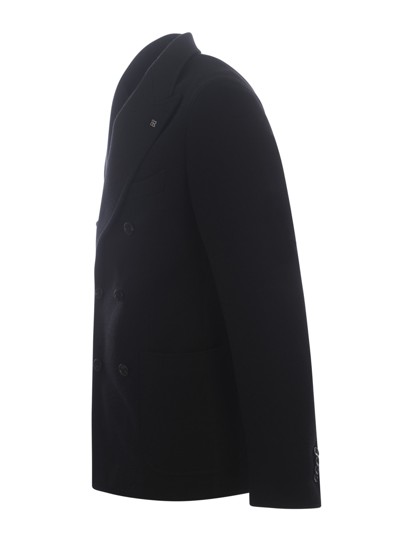 Shop Tagliatore Double-breasted Jacket  G-darrel In Virgin Wool In Black