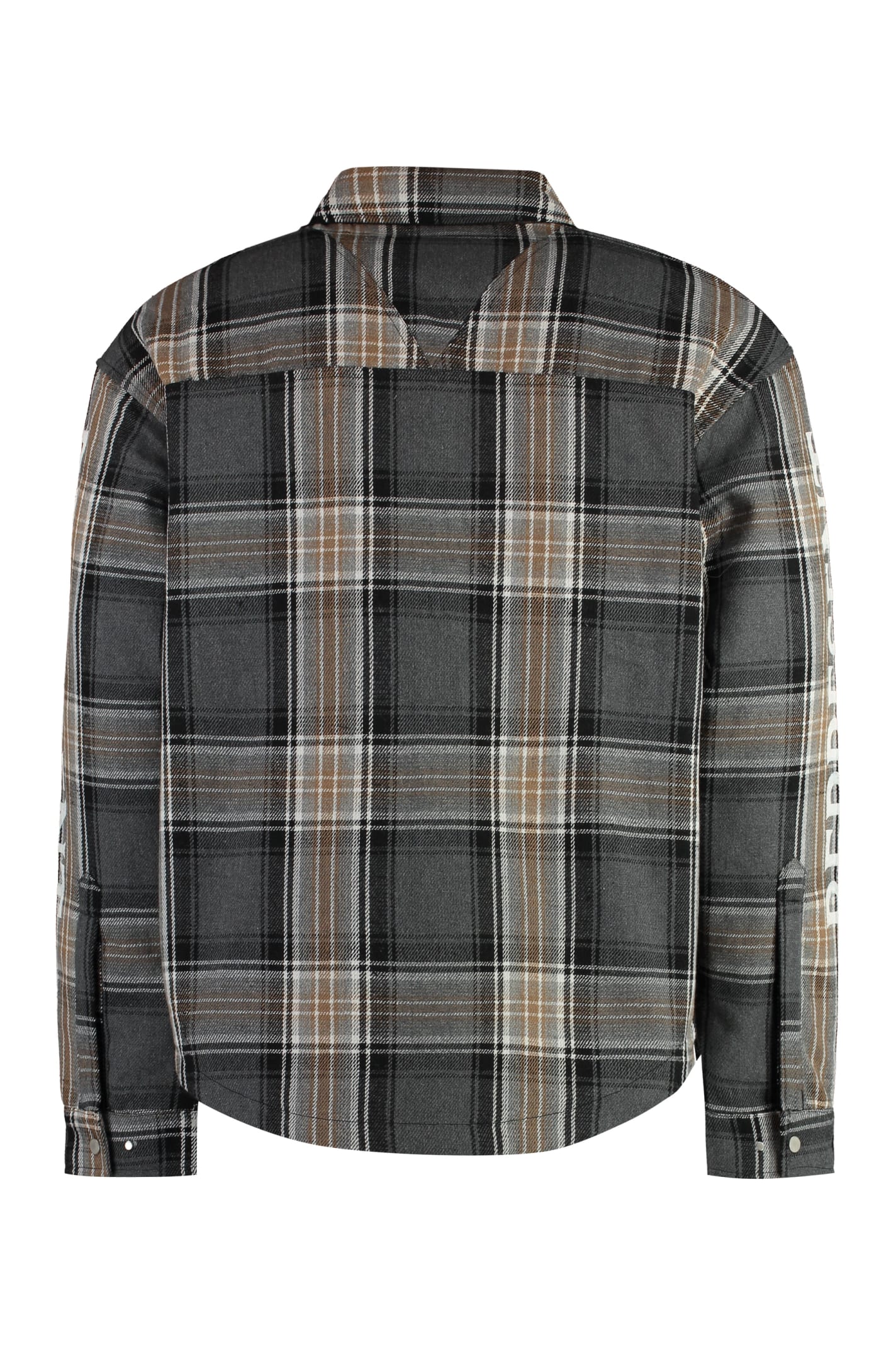 Shop Represent Flannel Overshirt Shirt In Grey Check