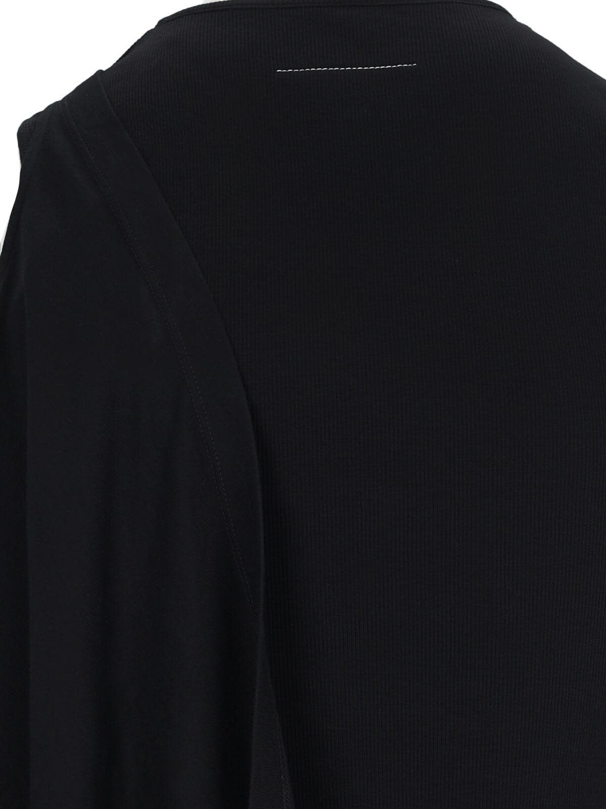 Shop Mm6 Maison Margiela Draped Tank Top In Black