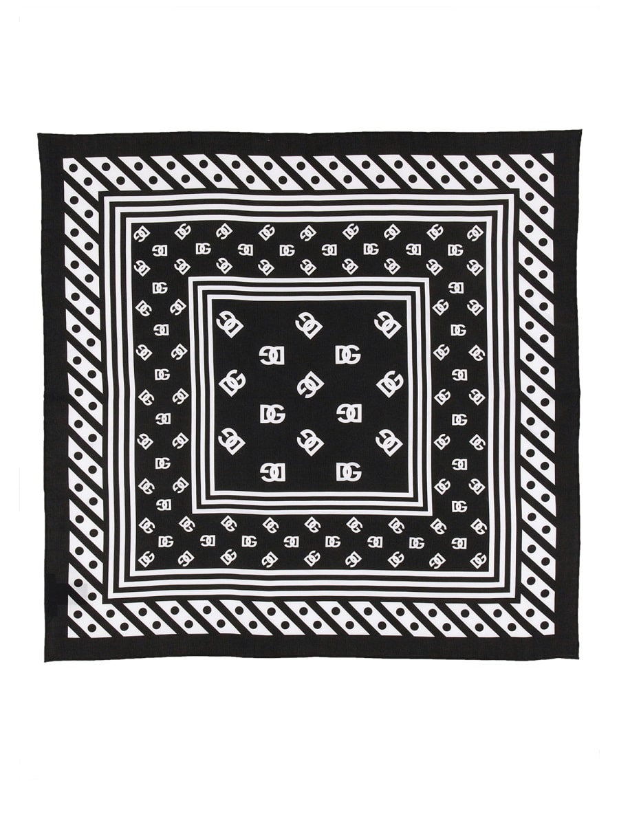 Shop Dolce & Gabbana Logo Print Scarf In Black