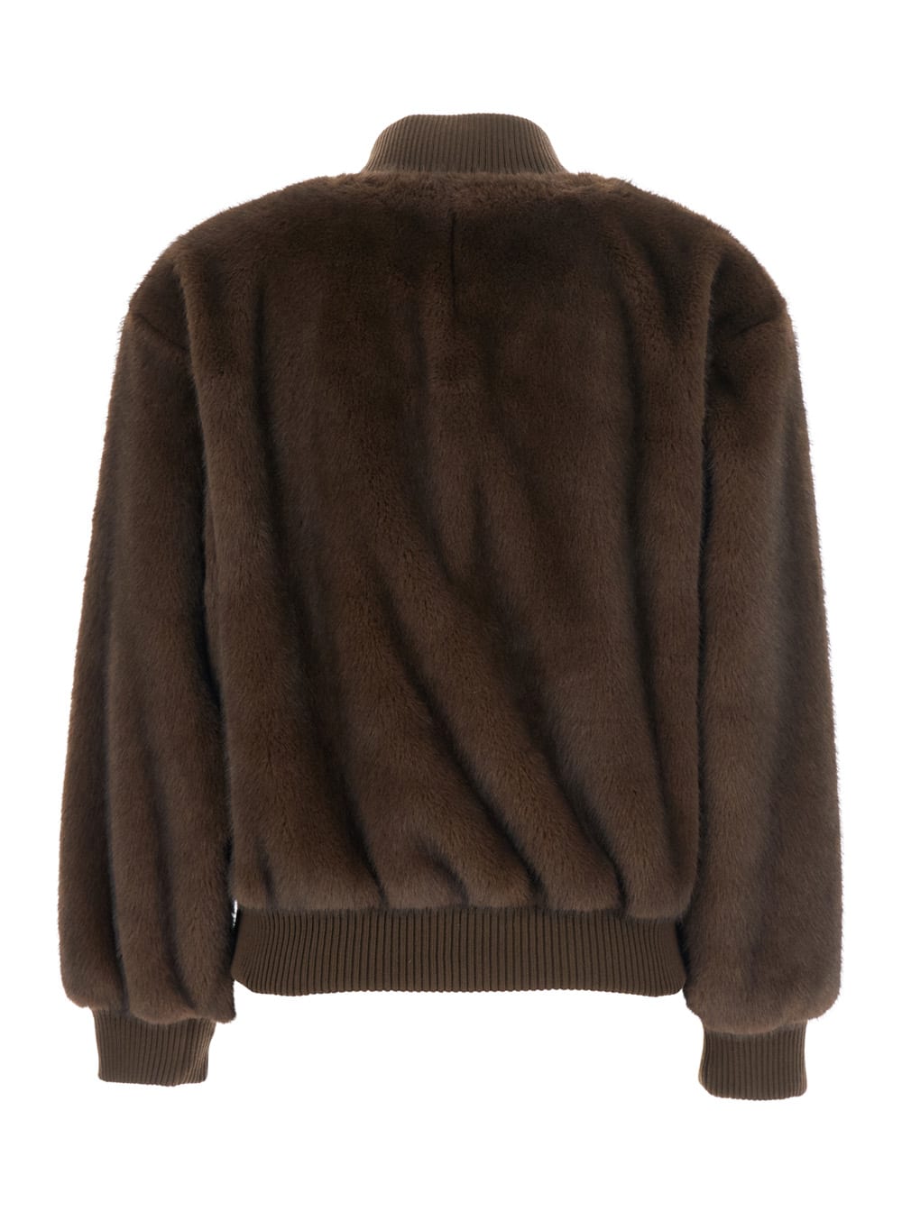 P.a.r.o.s.h Short Eco Fur Jacket In Brown