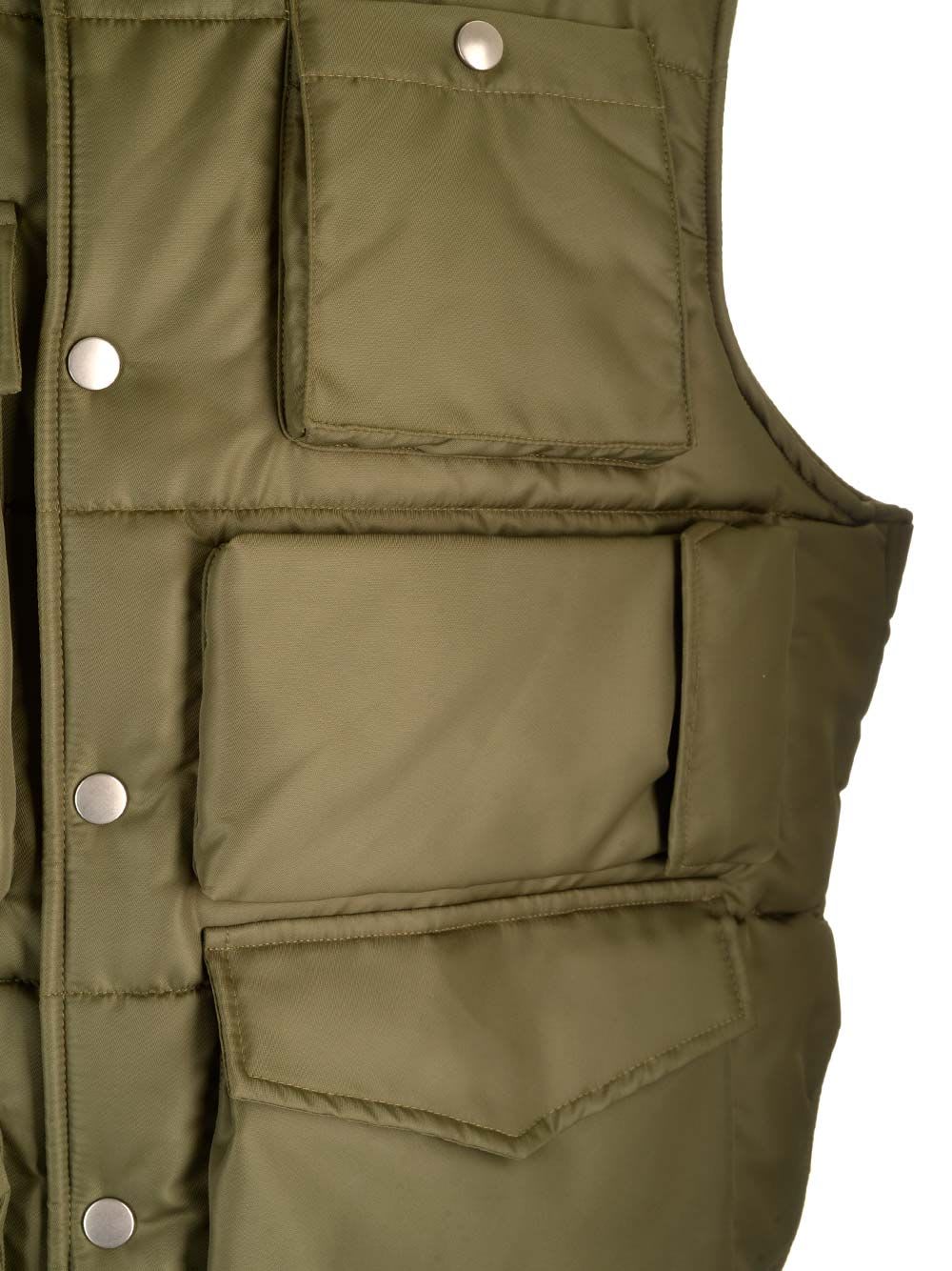 Shop Mm6 Maison Margiela Multi Pocket Padded Vest In Green