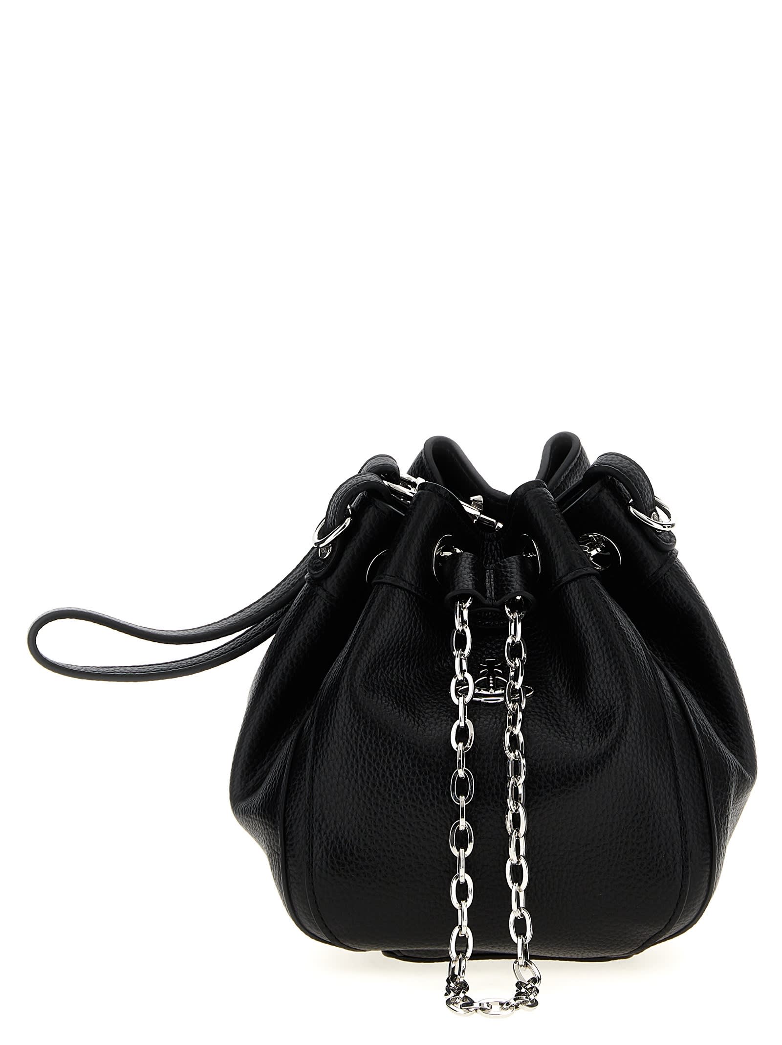 Shop Vivienne Westwood Chrissy Small Bucket Bag In Black