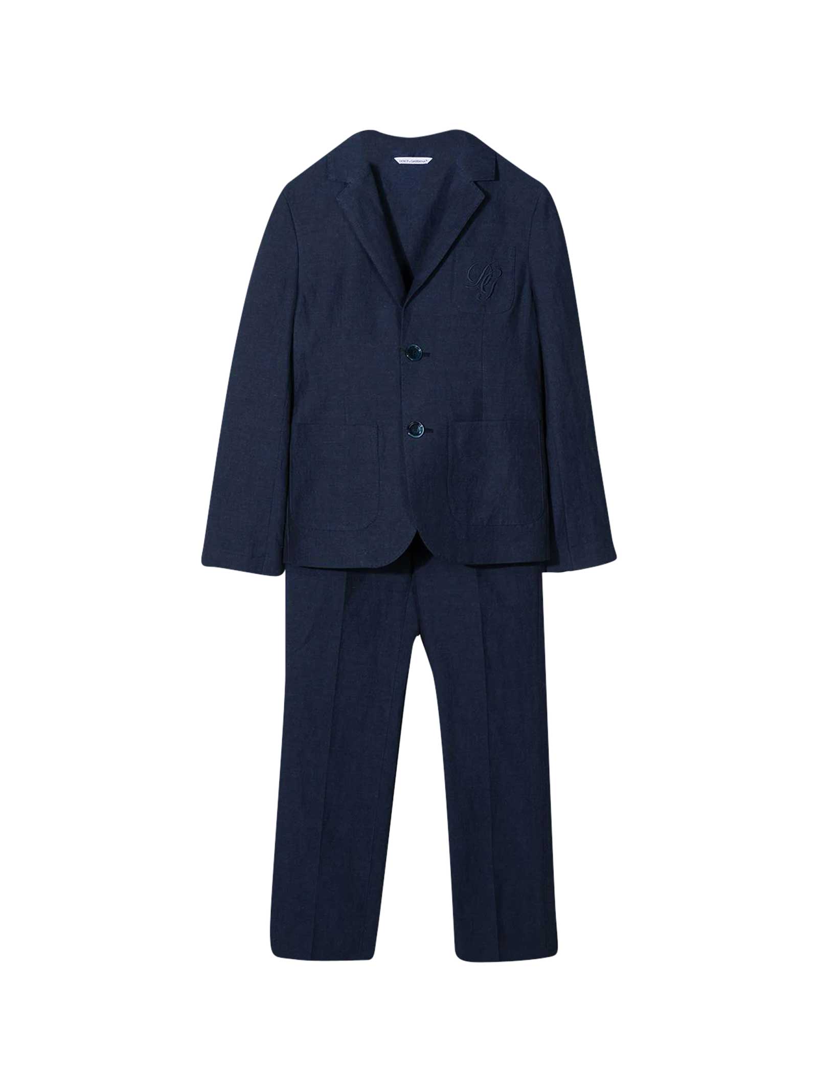 Dolce & Gabbana Kids' Blue Suit In Blu Scuro