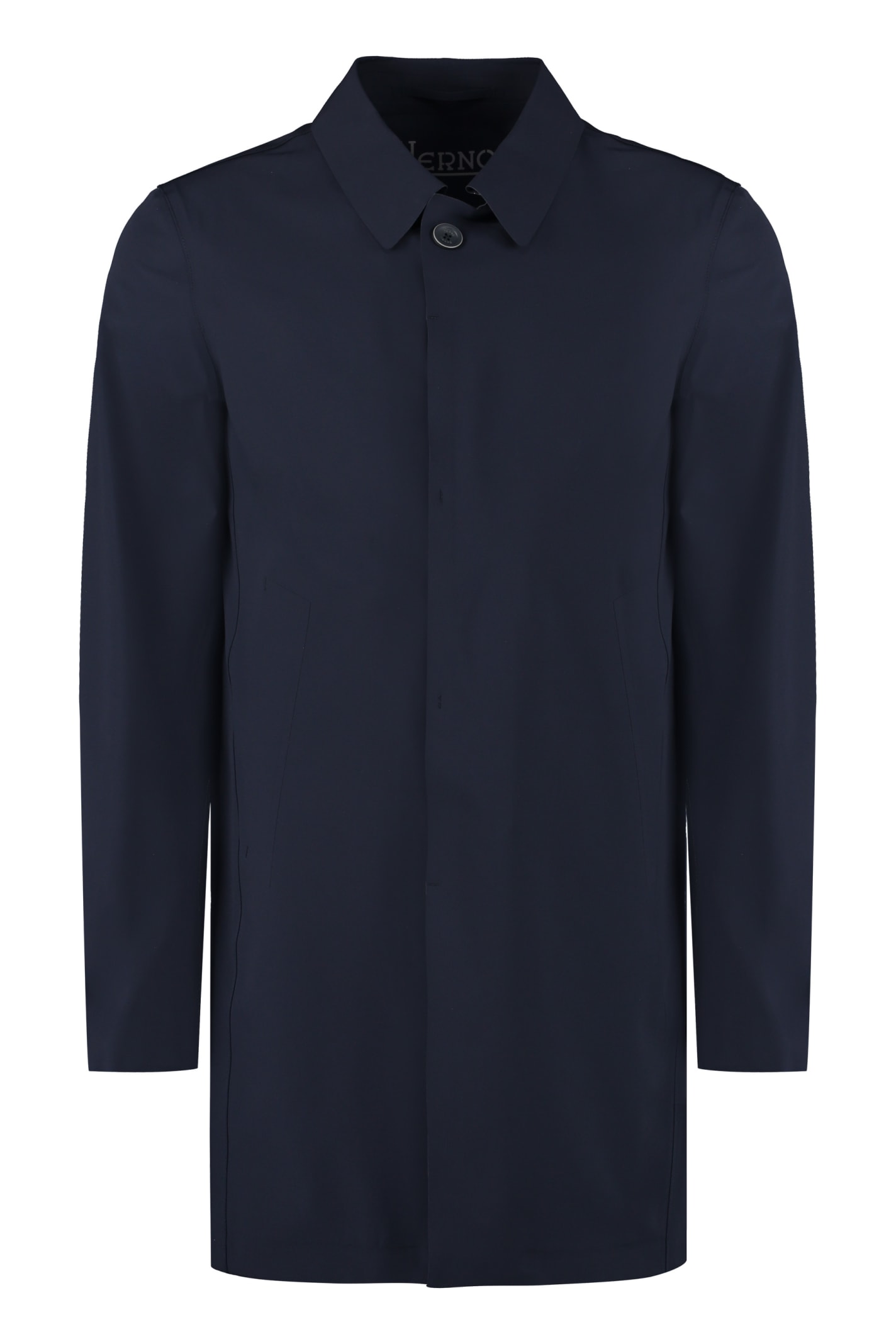 Click to view more detailed imagery on our partner's website Herno Techno Fabric Raincoat In Blu Grey