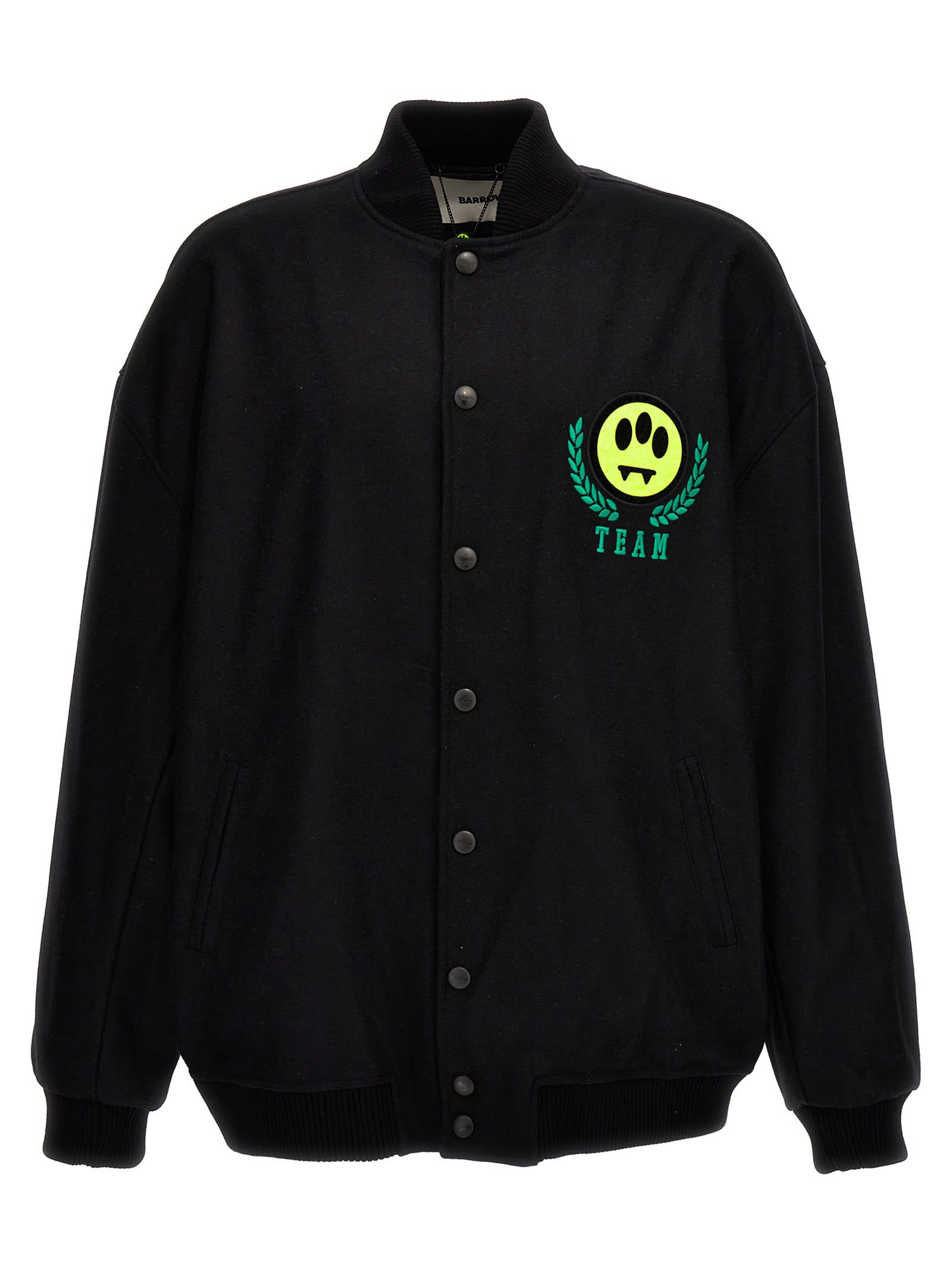 Shop Barrow Logo Embroidery Bomber Jacket In Black