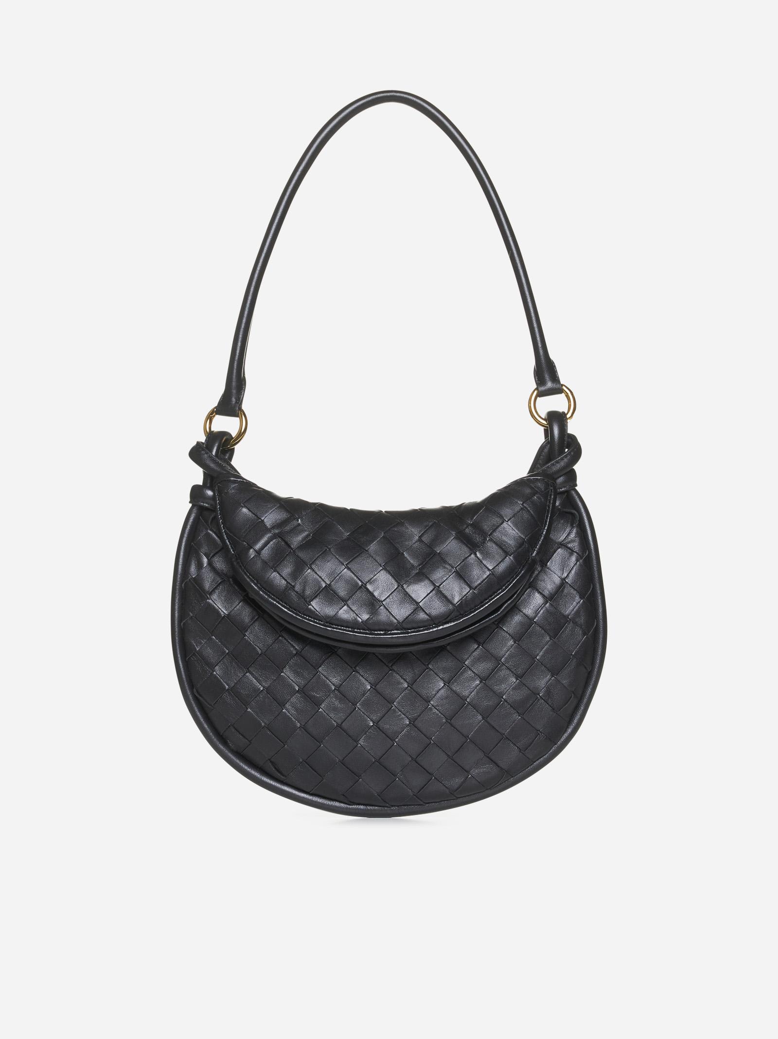 Shop Bottega Veneta Gemelli Intrecciato Leather Small Bag In Black