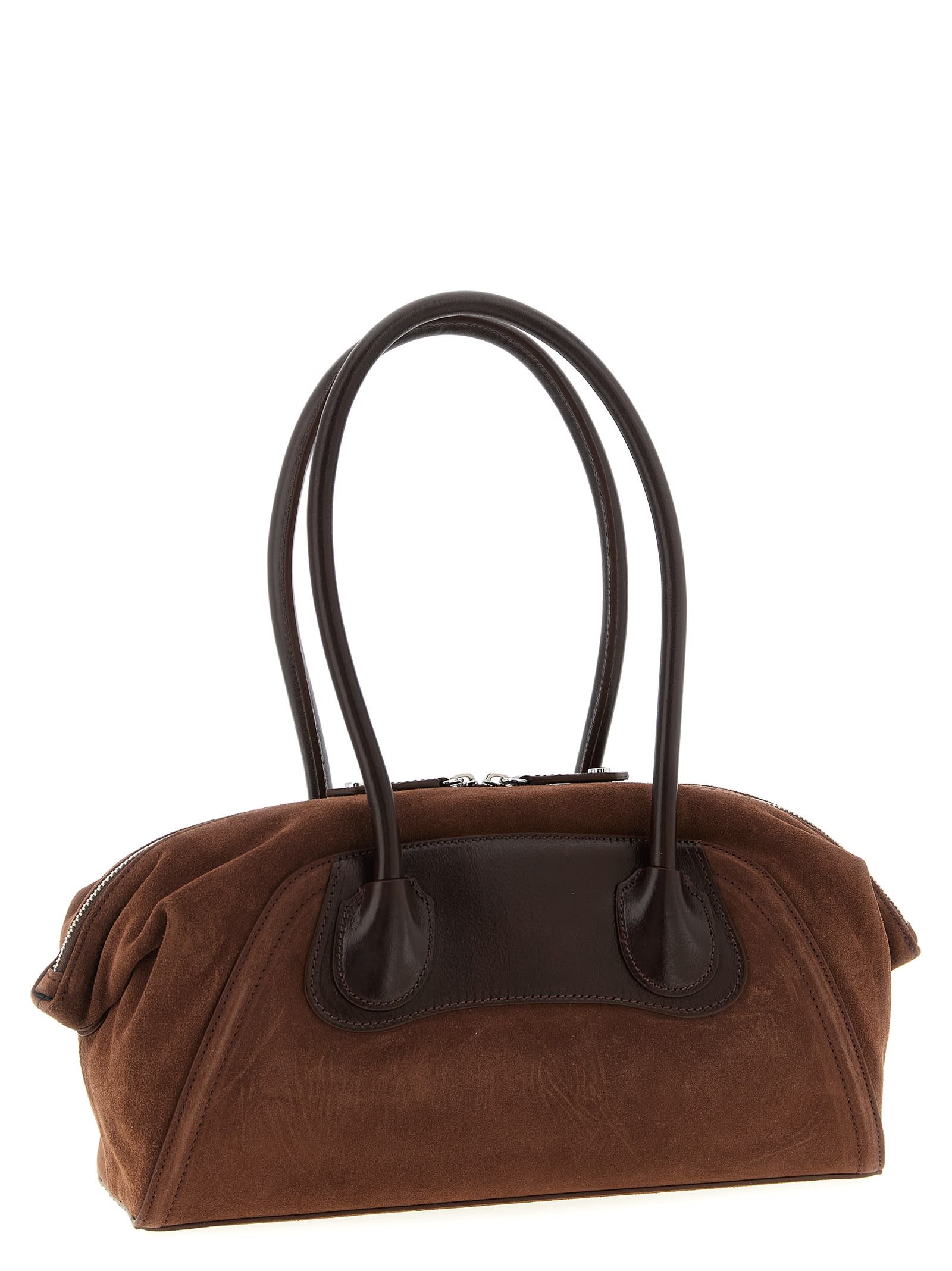 Vivienne Westwood Mens Aw25-chocolate Brown Shirley Small Suede Holdall In Brown