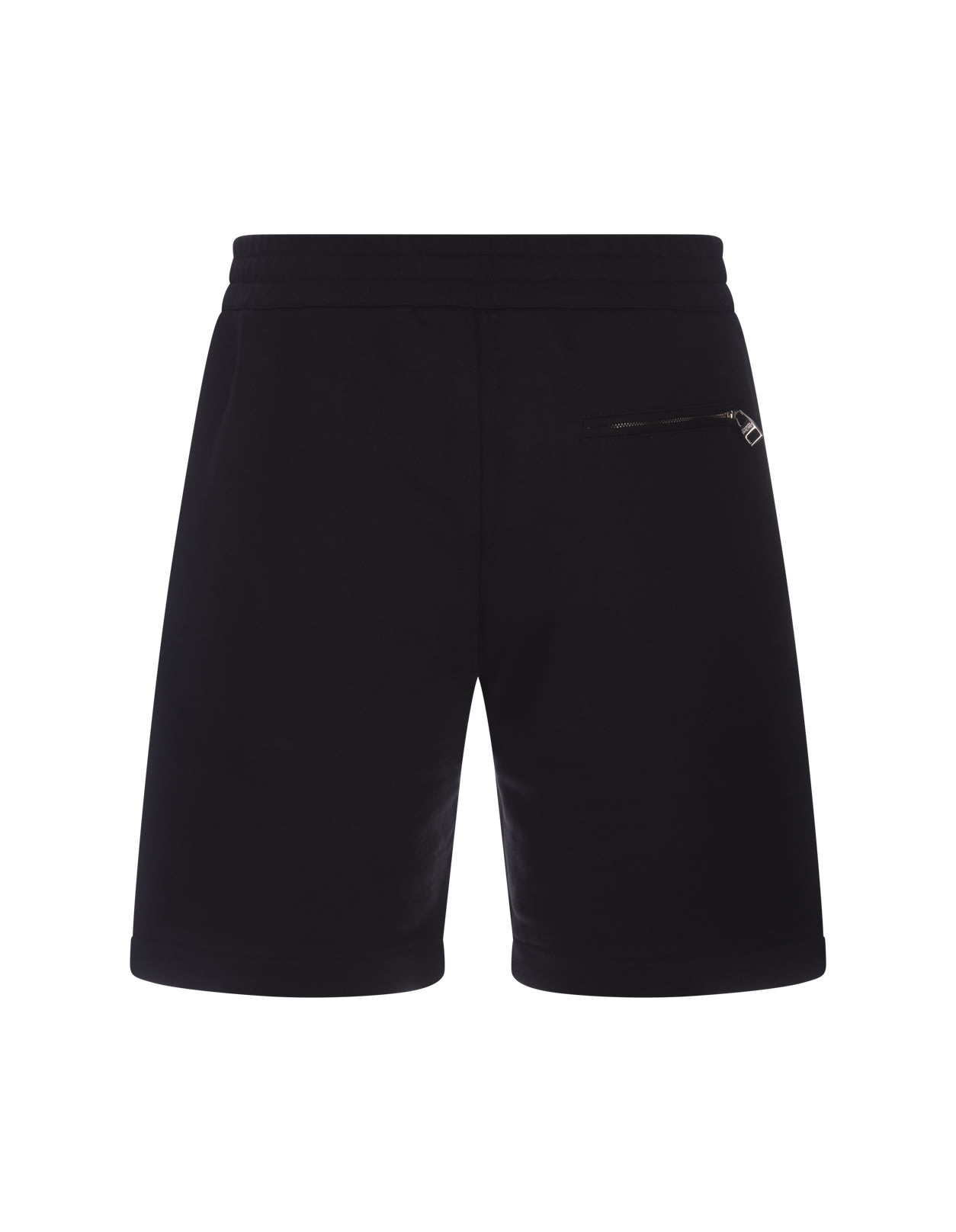 Shop Alexander Mcqueen Black Shorts With Distorted Logo