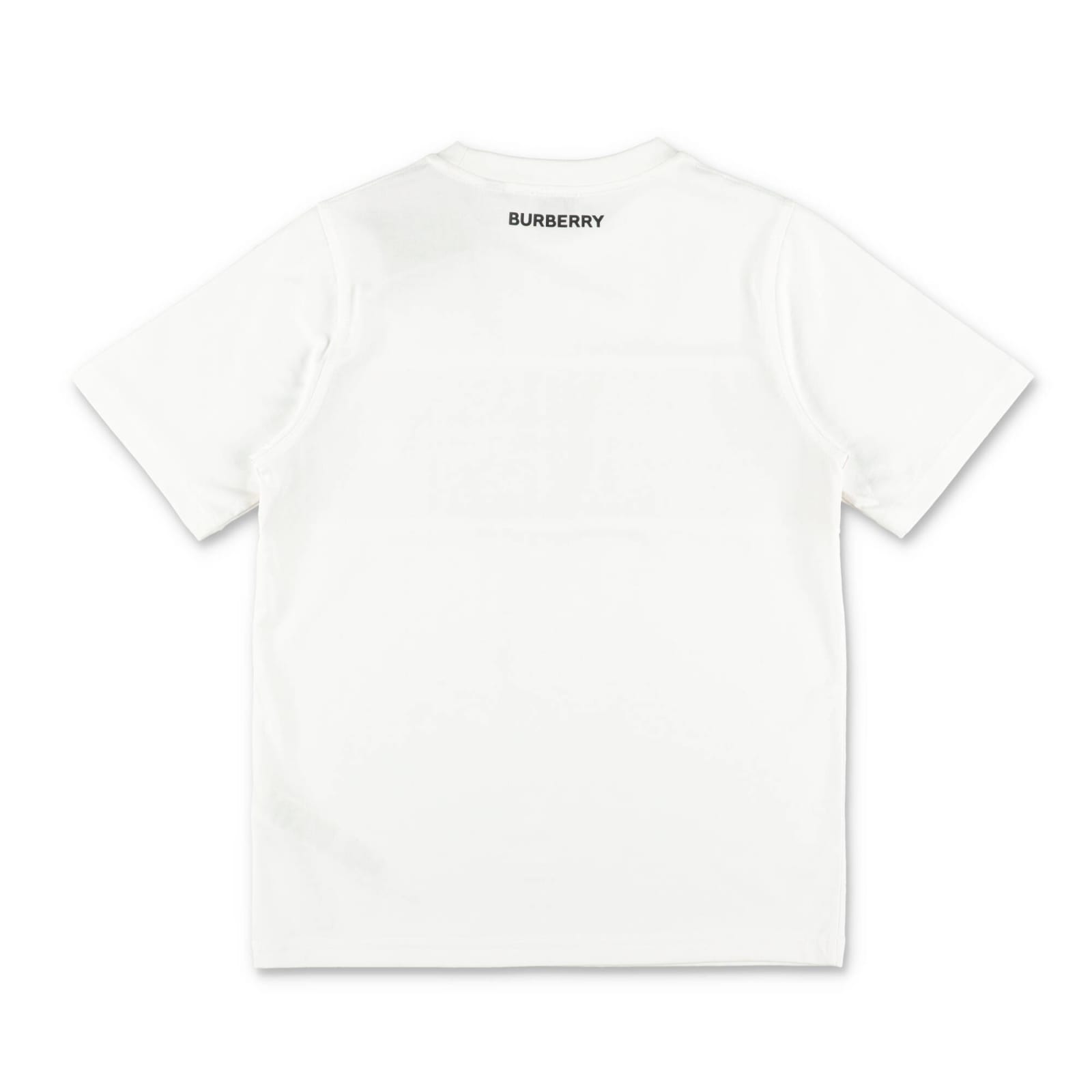 Shop Burberry T-shirt Bianca Cedar In Jersey Di Cotone Bambino In Bianco