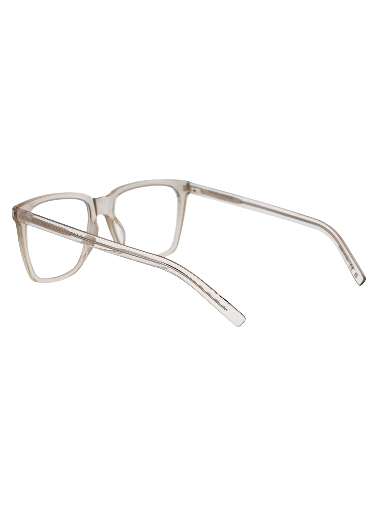 Saint Laurent Sl 717 Slim Glasses In Beige-beige-transparent