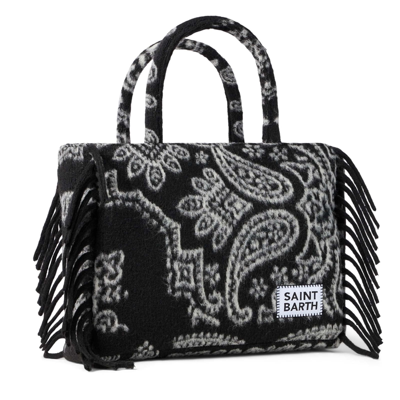 Shop Mc2 Saint Barth Vanity Blanket Shoulder Bag With Black Bandanna Print