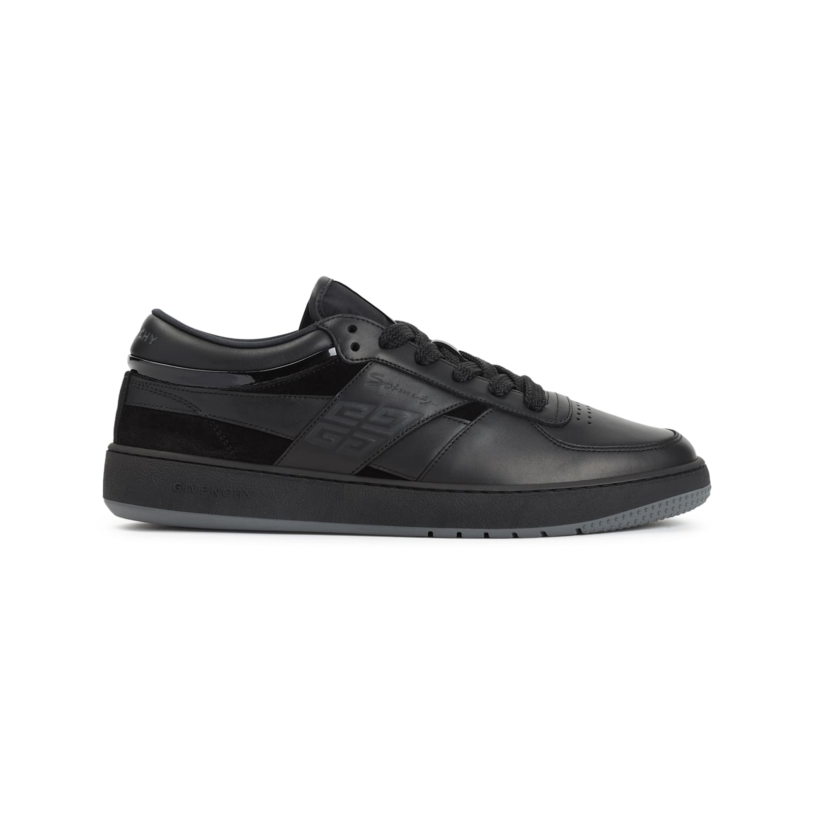 Givenchy Almond Toe Leather Sneakers In Black