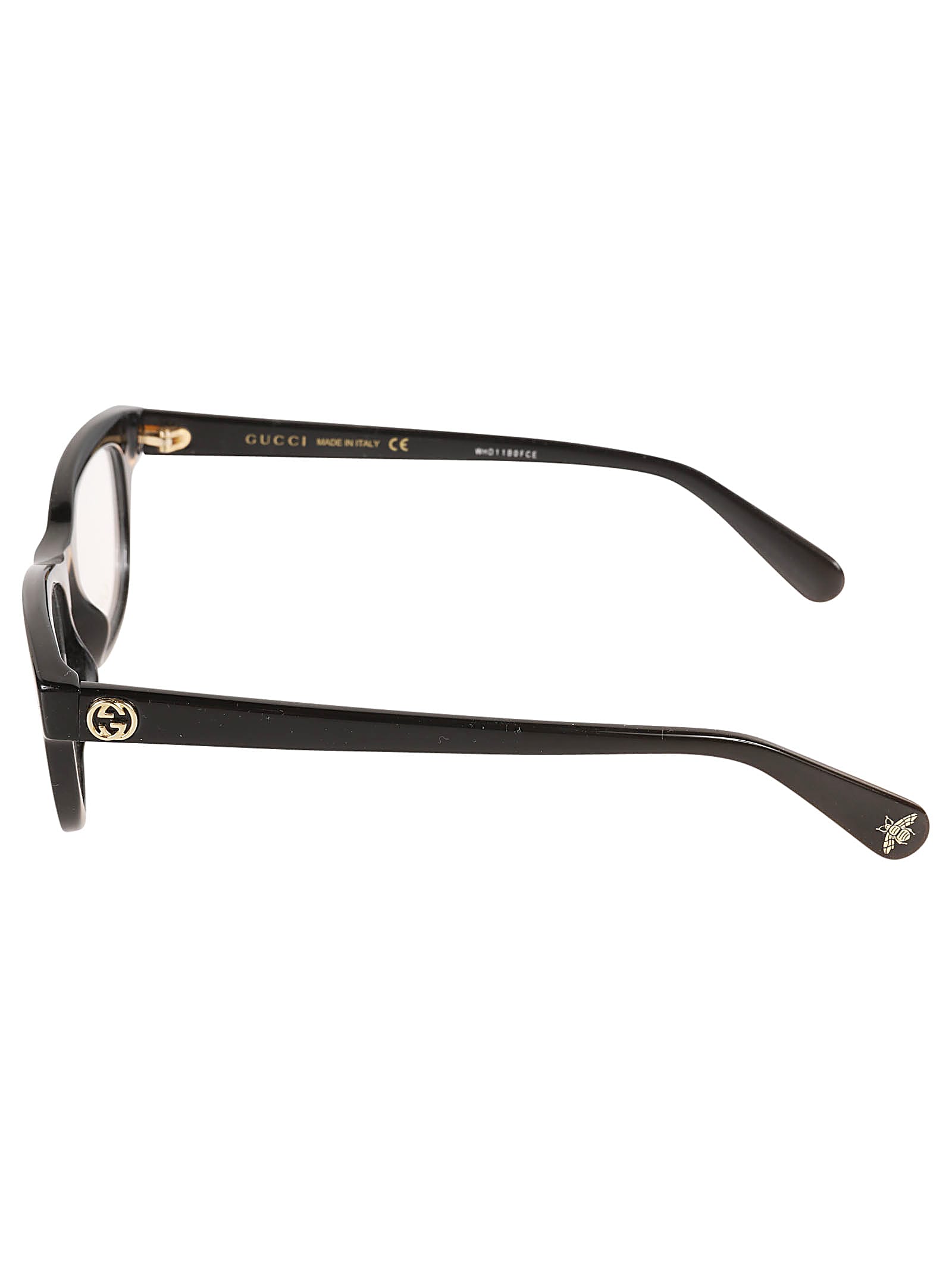 Shop Gucci Gg Embossed Glasses In 005 Black Black Transpare