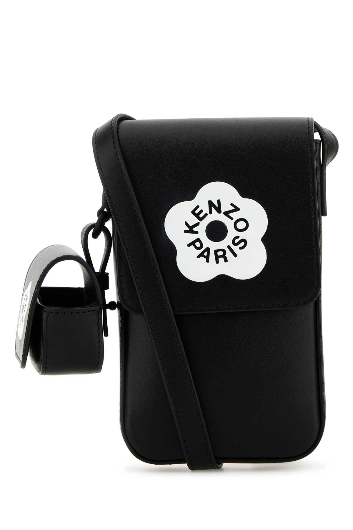 Black Leather Kenzo Stamp Phone Case