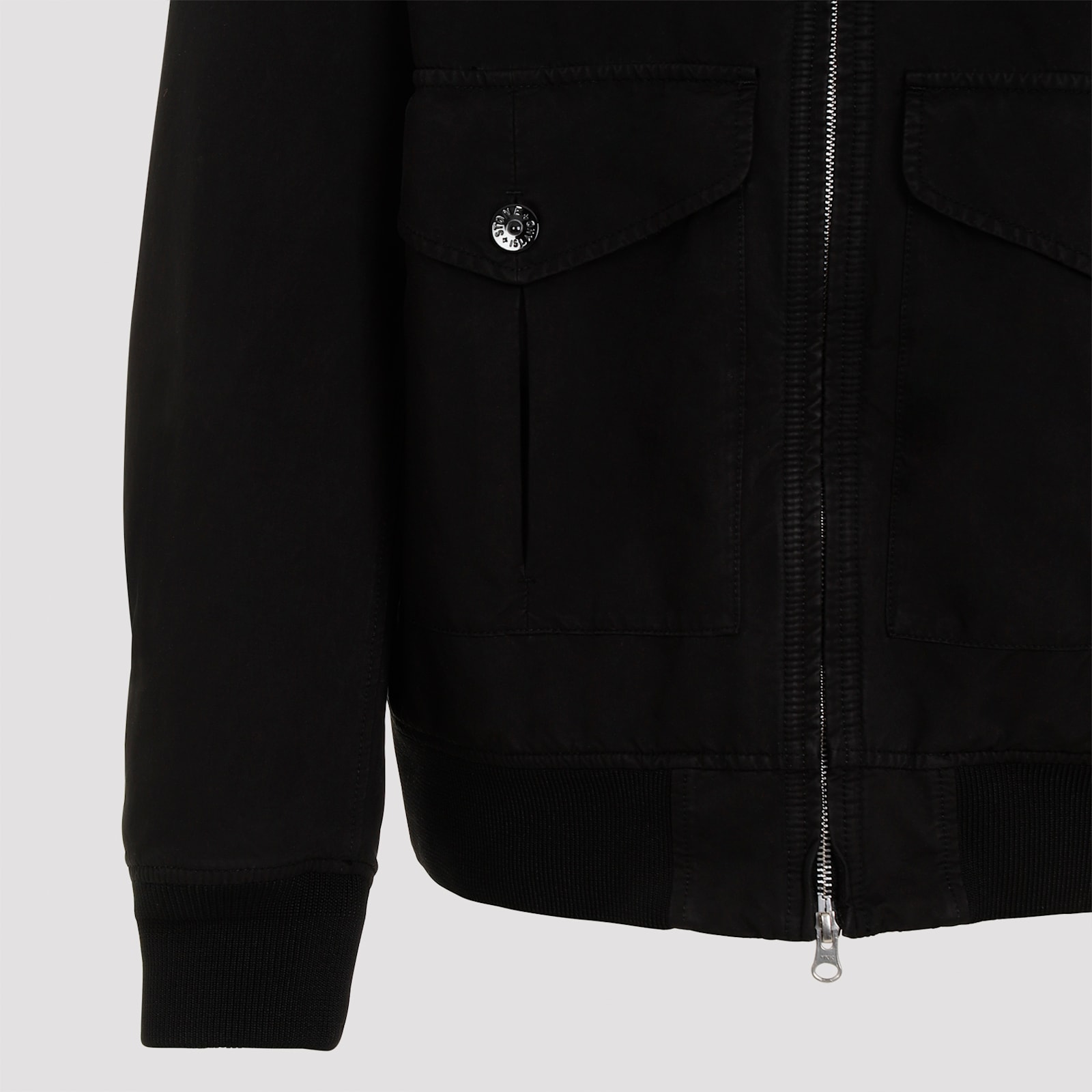 Shop Stone Island Polyester Jacket In Black