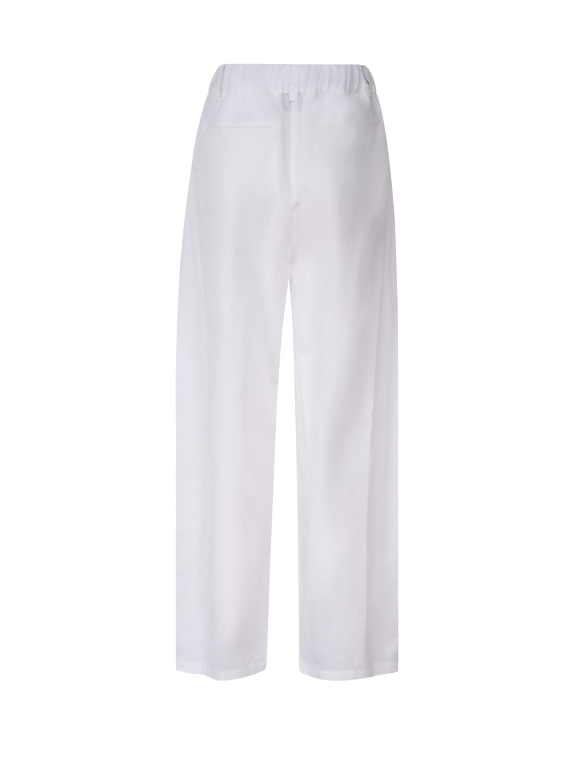 Shop Pinko Barrel Leg Trousers In Slub Linen In White