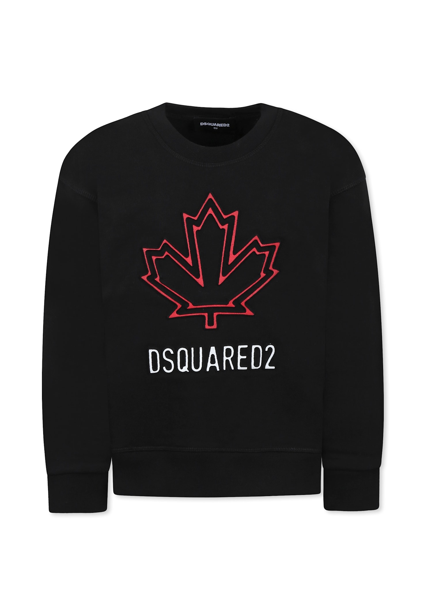Dsquared2 Black Sweatshirt For Boy With Logo In Black