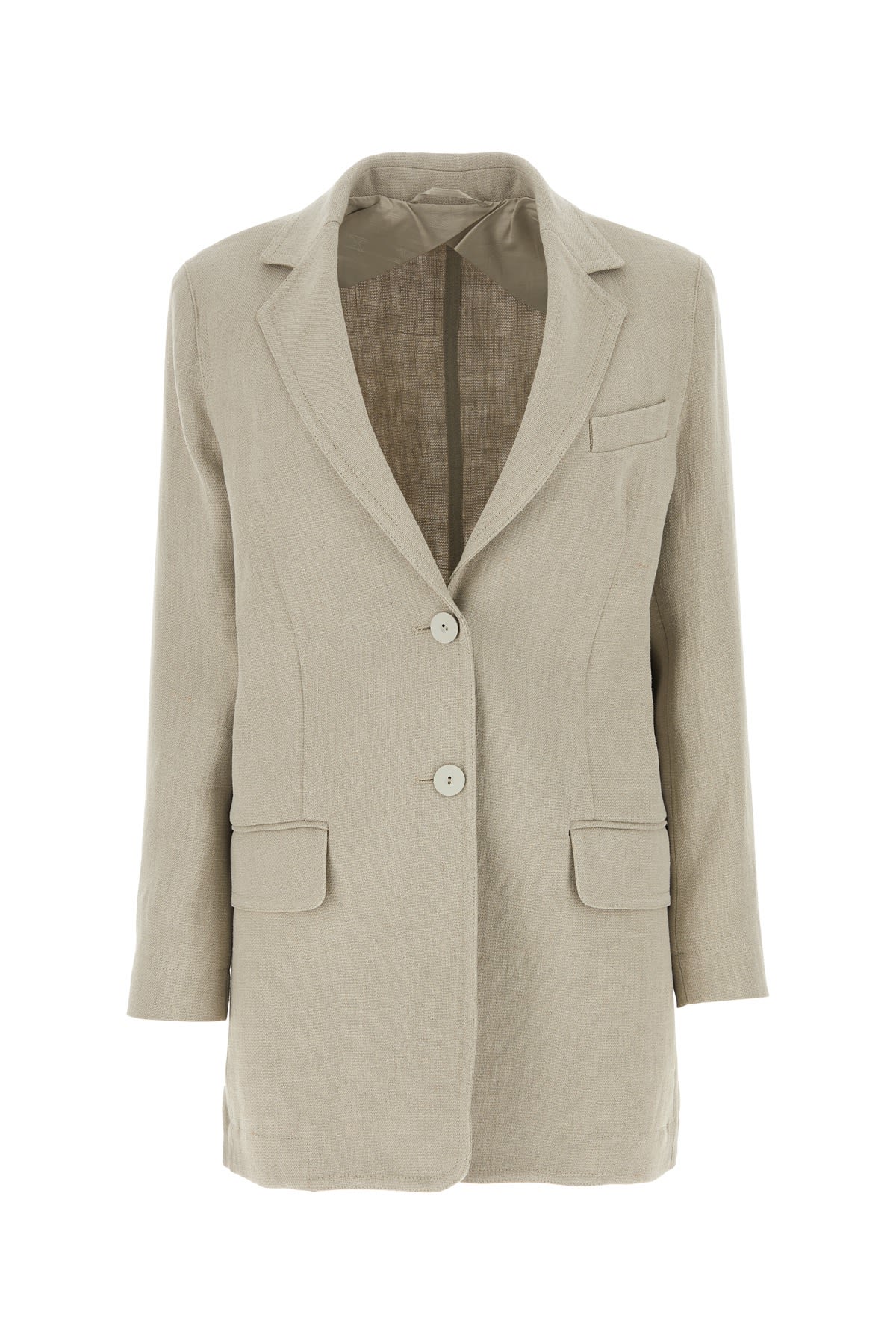 Max Mara Dove Grey Linen Adelchi Blazer In Gray