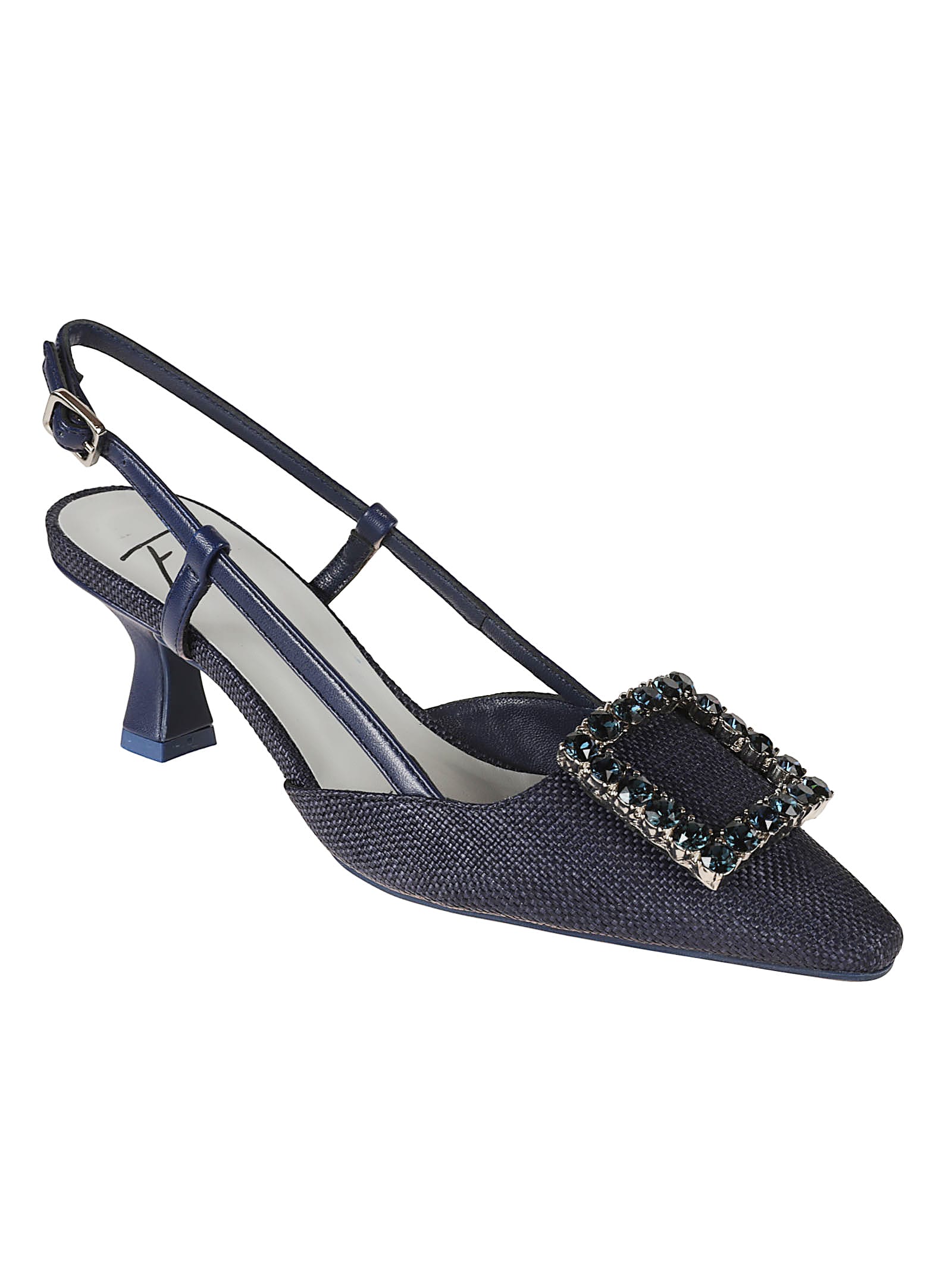 Shop Roberto Festa Stefi Pumps In Farro Navy/nappa Navy
