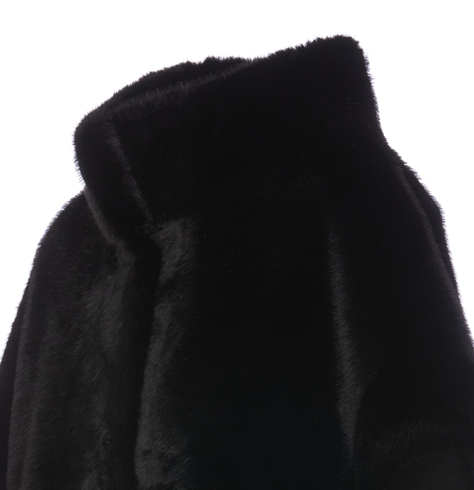 Shop Bully Fake Fur Coat In Black