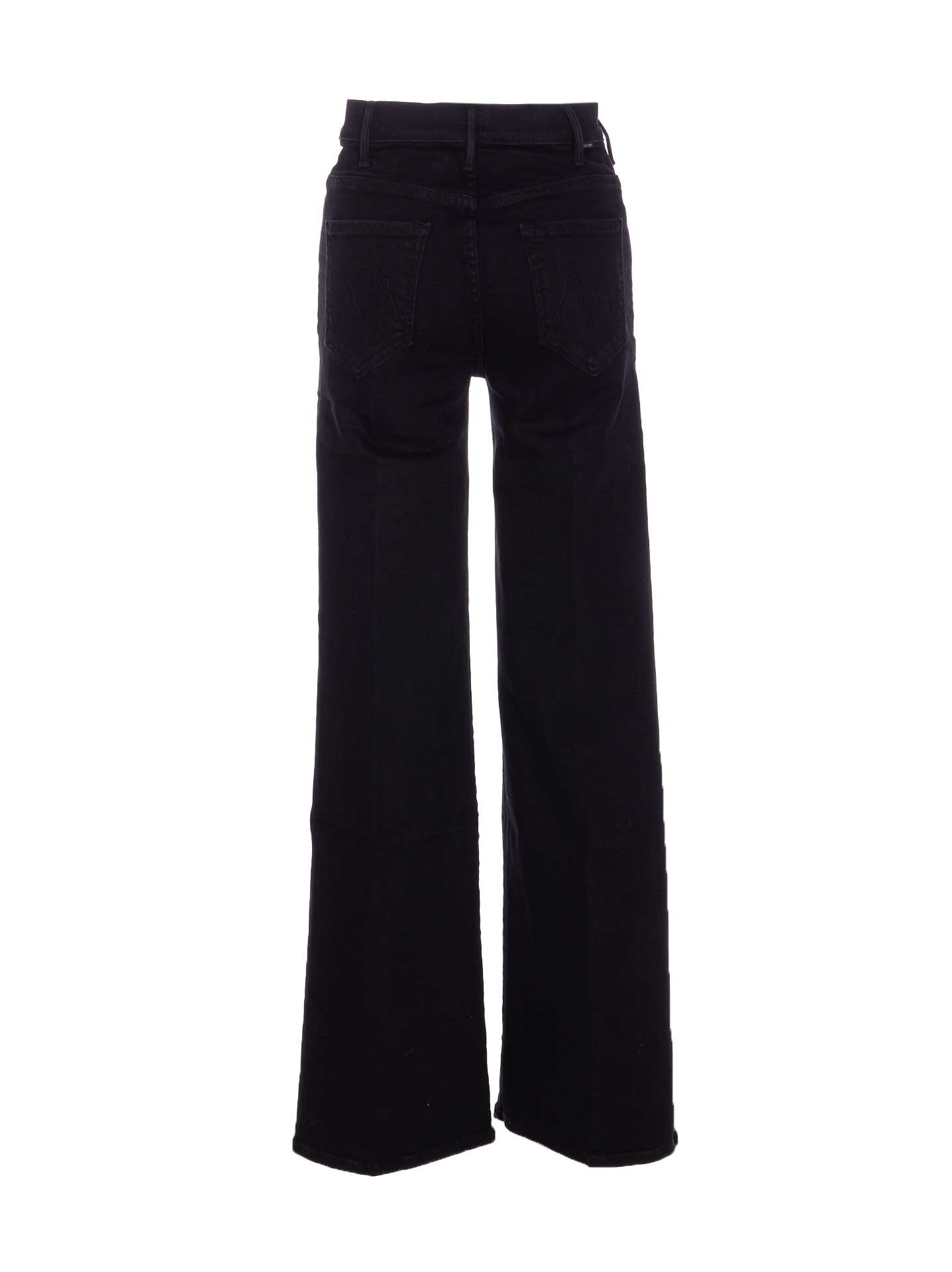 Mother Black Stretch Denim The Roller Jeans In Black
