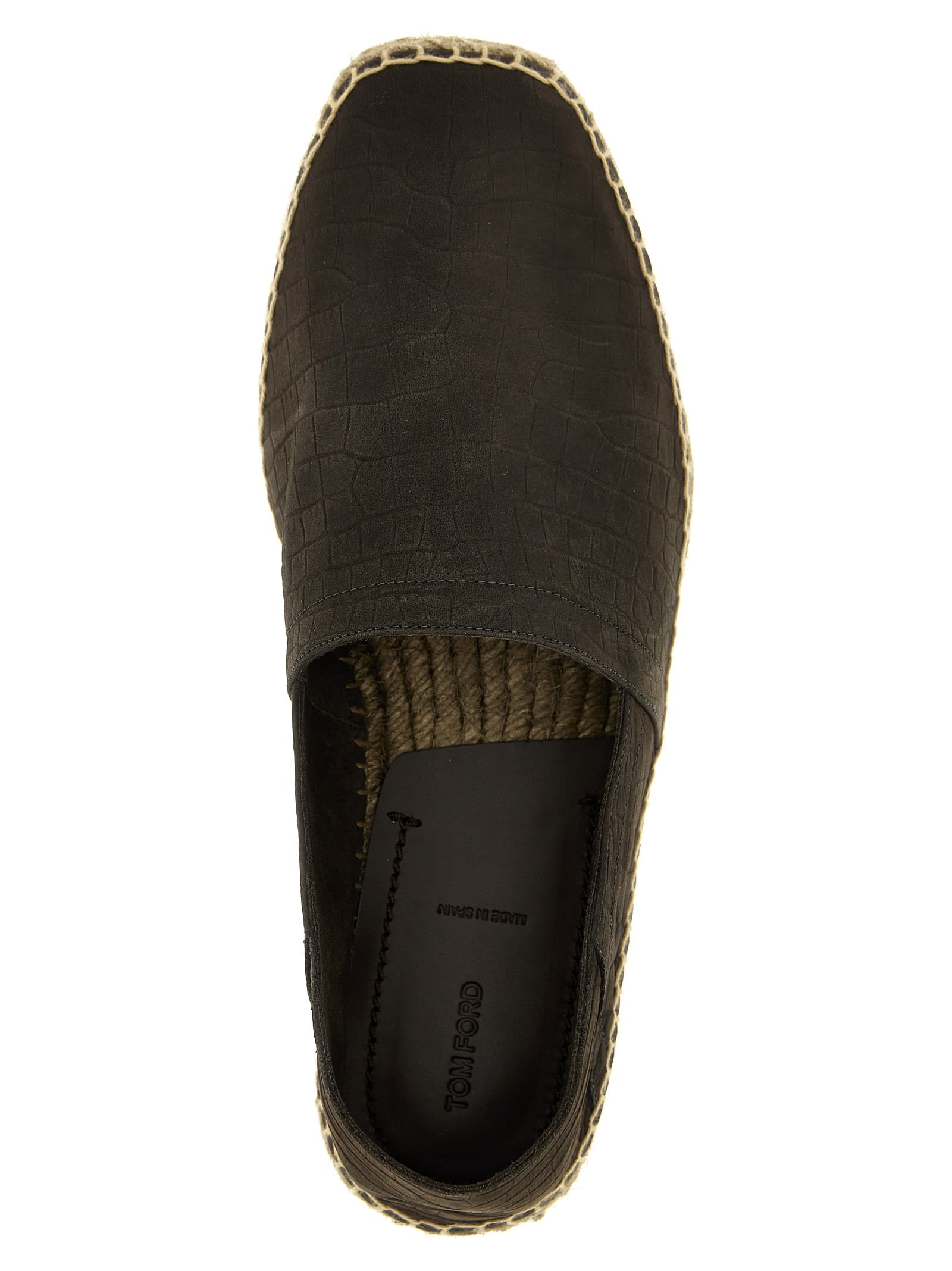 Shop Tom Ford Croc Print Espadrilles In Brown