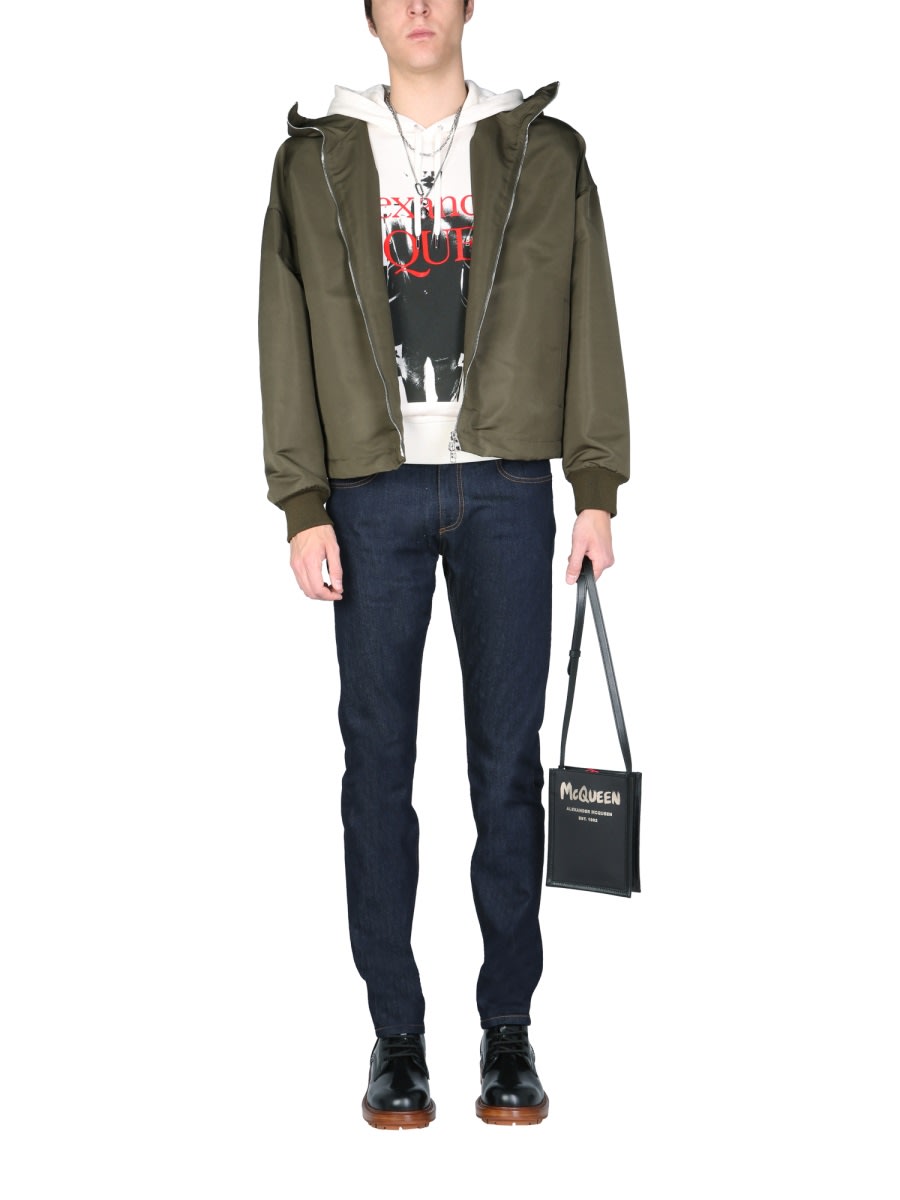 Shop Alexander Mcqueen Blake Painting Jacket In Military Green