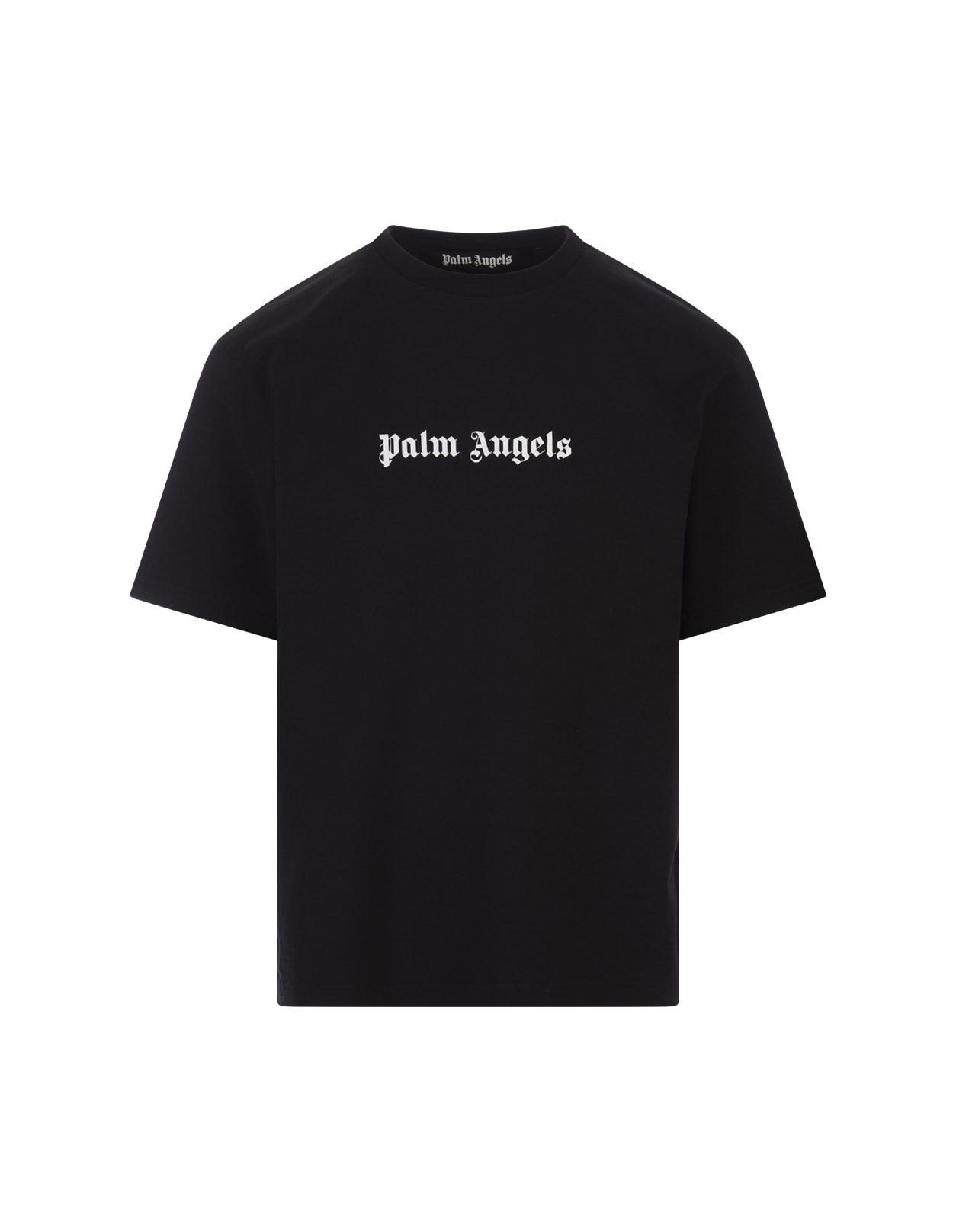 Shop Palm Angels Black T-shirt With Contrast Logo