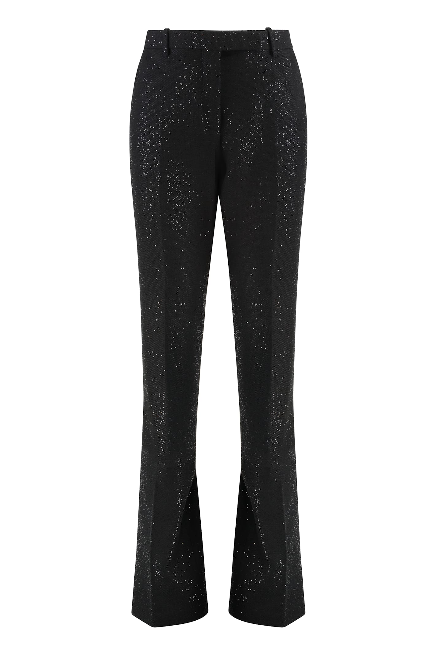 Tom Ford Tailored Straight Trousers In Crepe Made Of Wool Blend In Black