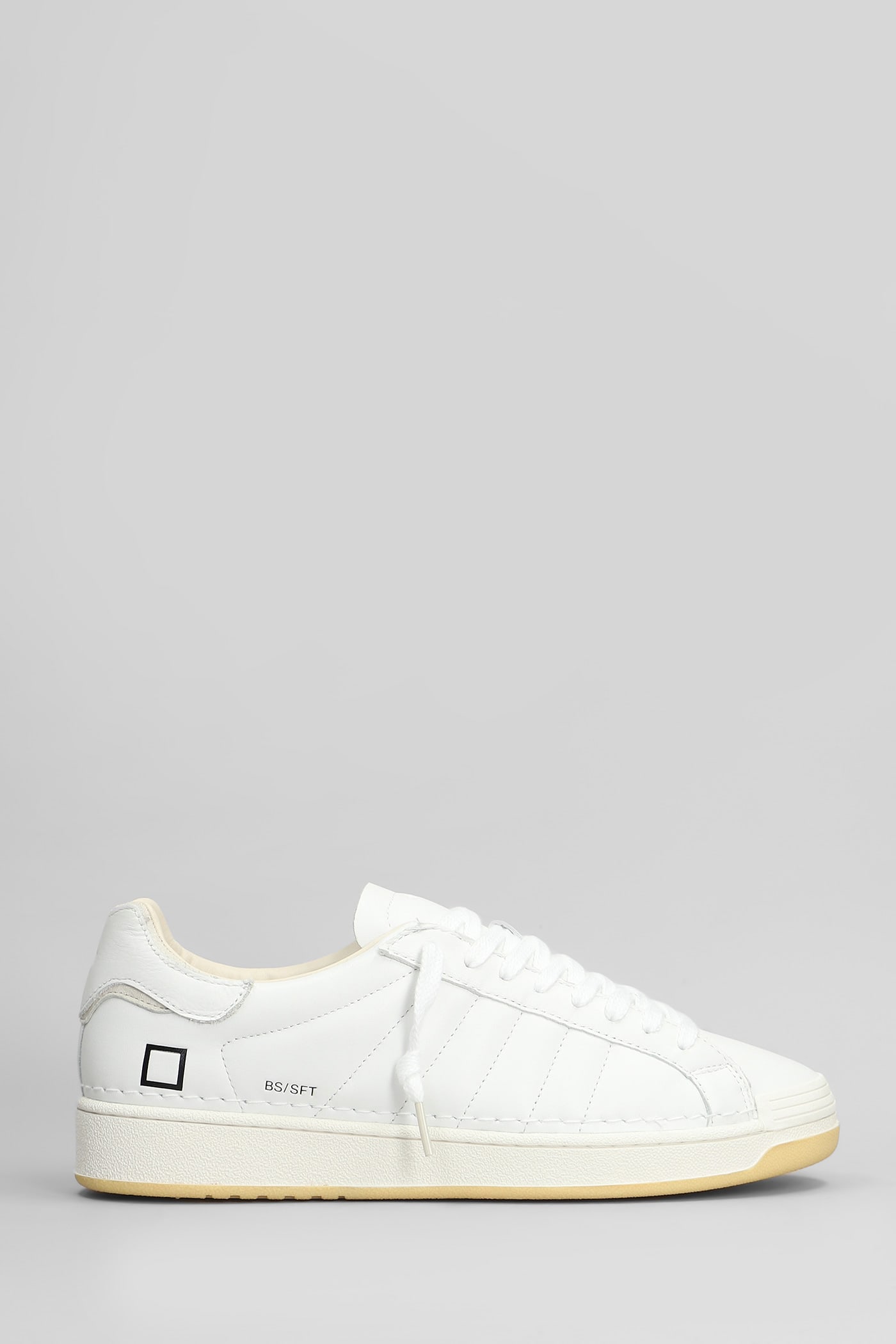 D. A.T. E. Base Soft Sneakers In White Leather