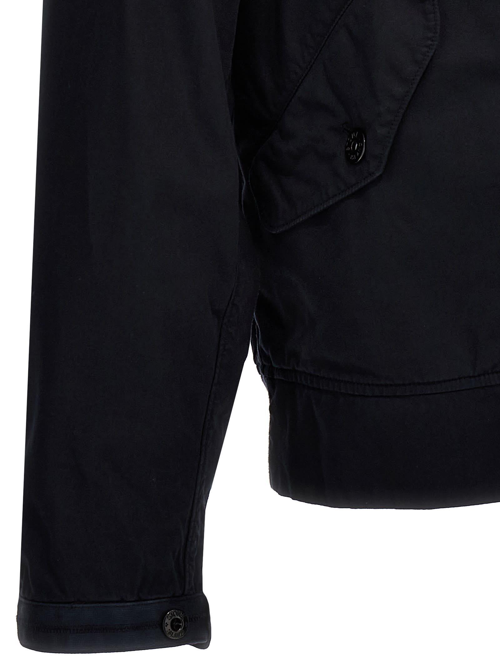 Stone Island Blue Nylon Jacket In Blue