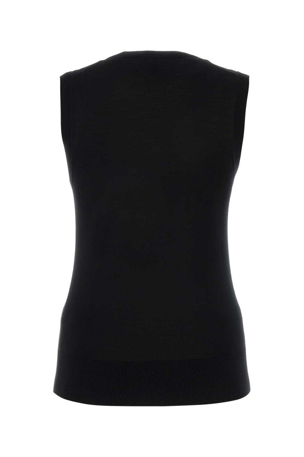 Shop Chloé Sleeveless Knitted Top In Black